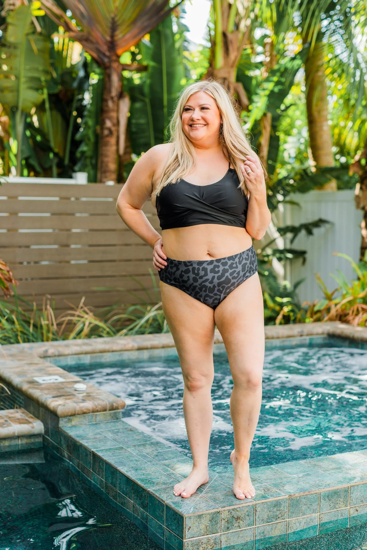 Sweet Sunshine Criss-Cross Bikini Top- Black - Image 3
