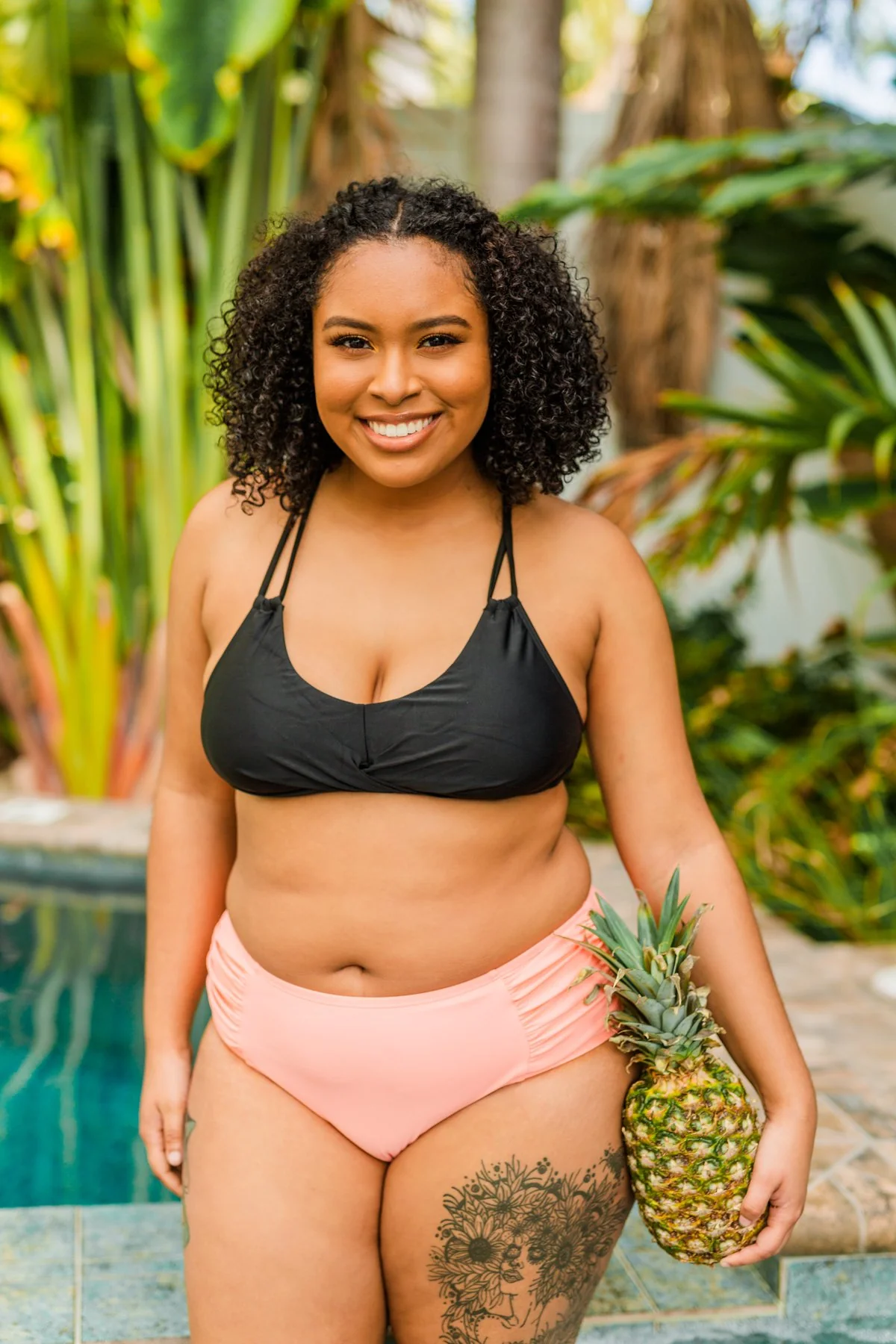 Sweet Sunshine Criss-Cross Bikini Top- Black - Image 5
