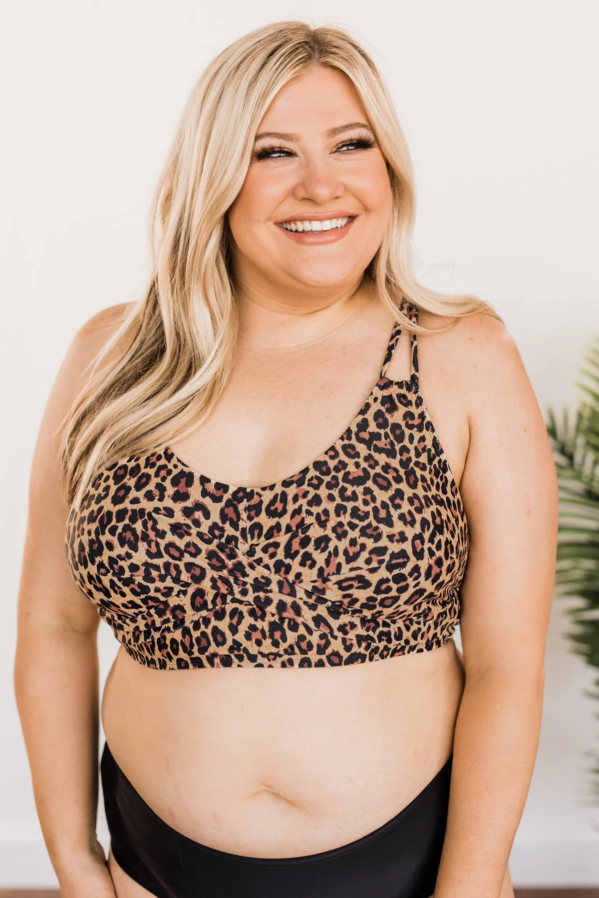 Sweet Sunshine Criss-Cross Bikini Top- Leopard - Image 19