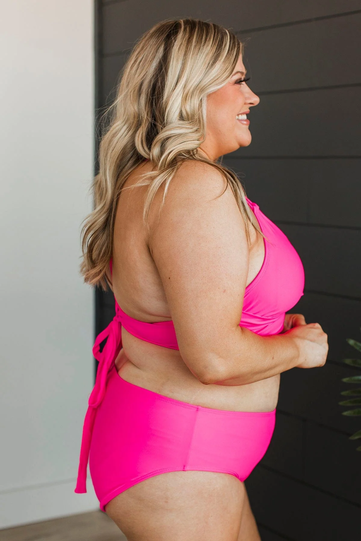 Sweet Sunshine Criss-Cross Bikini Top- Pink - Image 7