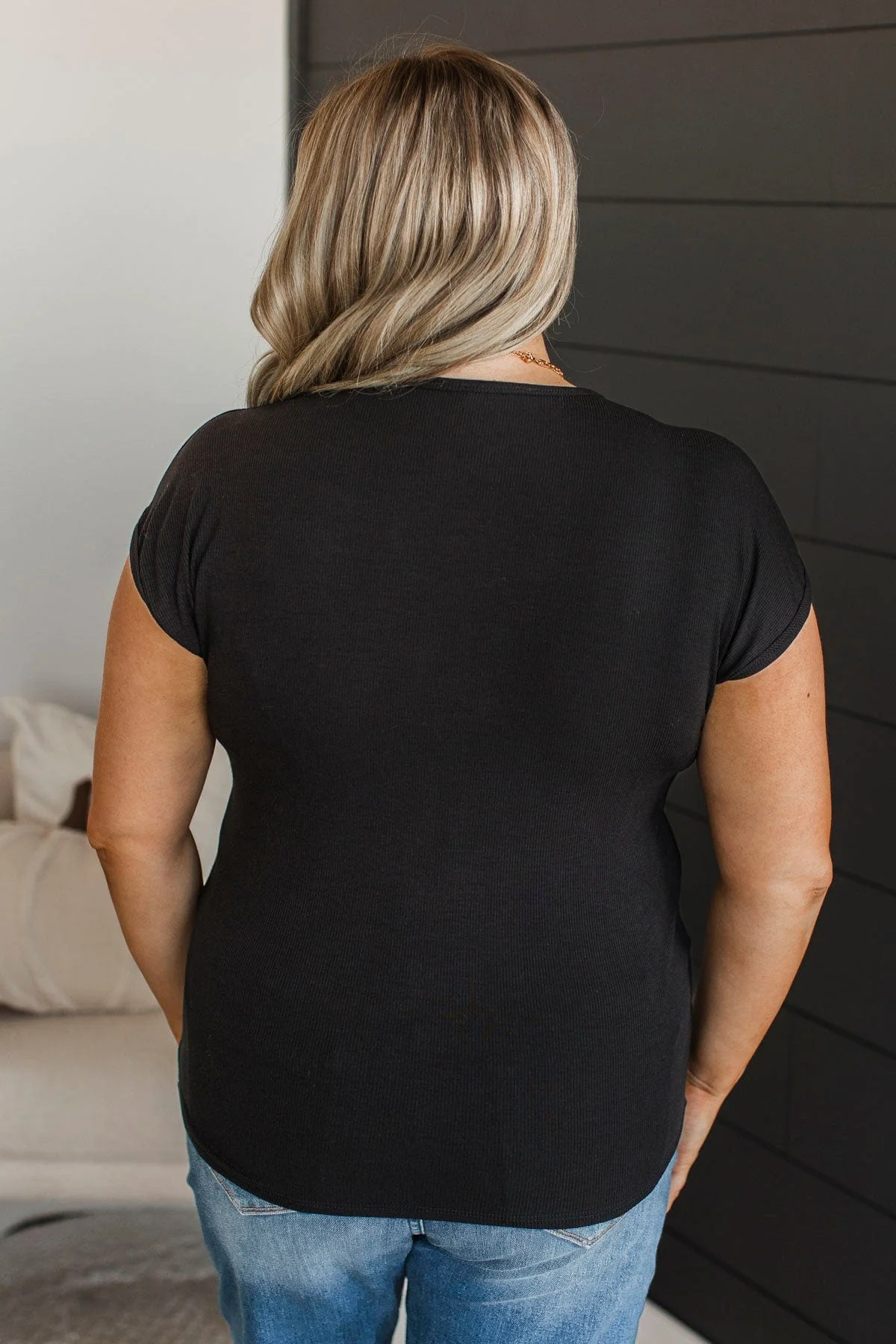 Sweet Surprise Ribbed Top- Black - Image 7