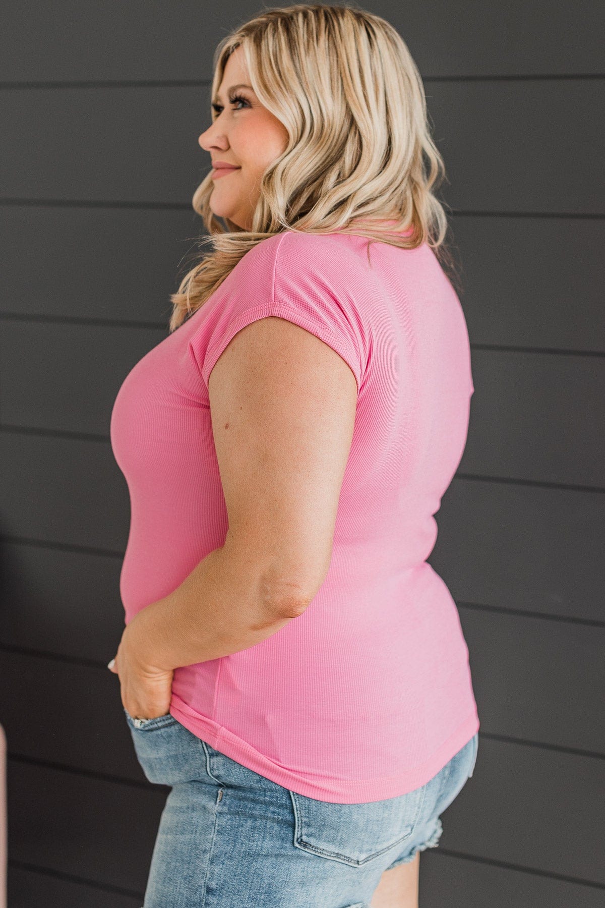Sweet Surprise Ribbed Top- Pink - Image 5