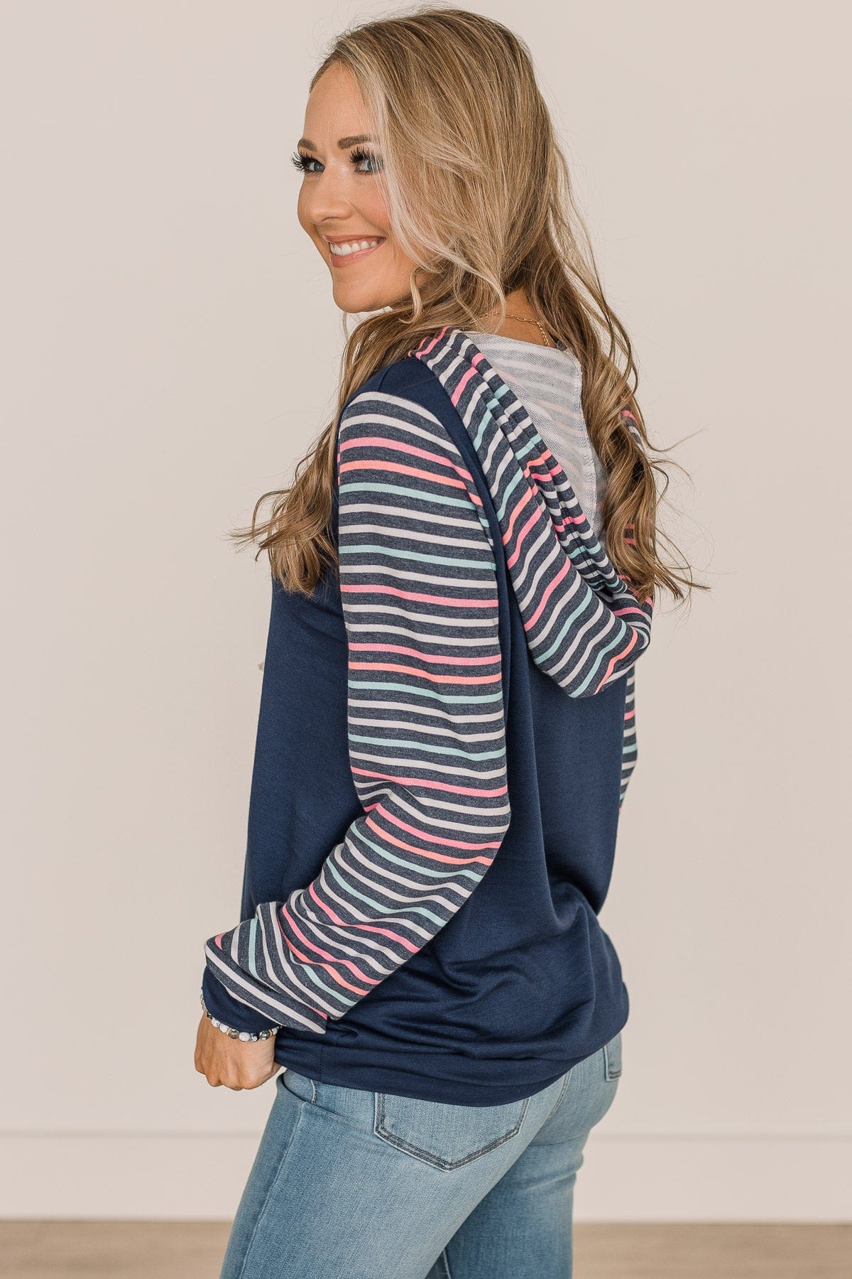 Sweet Surprises Lightweight Hoodie- Navy - Image 6