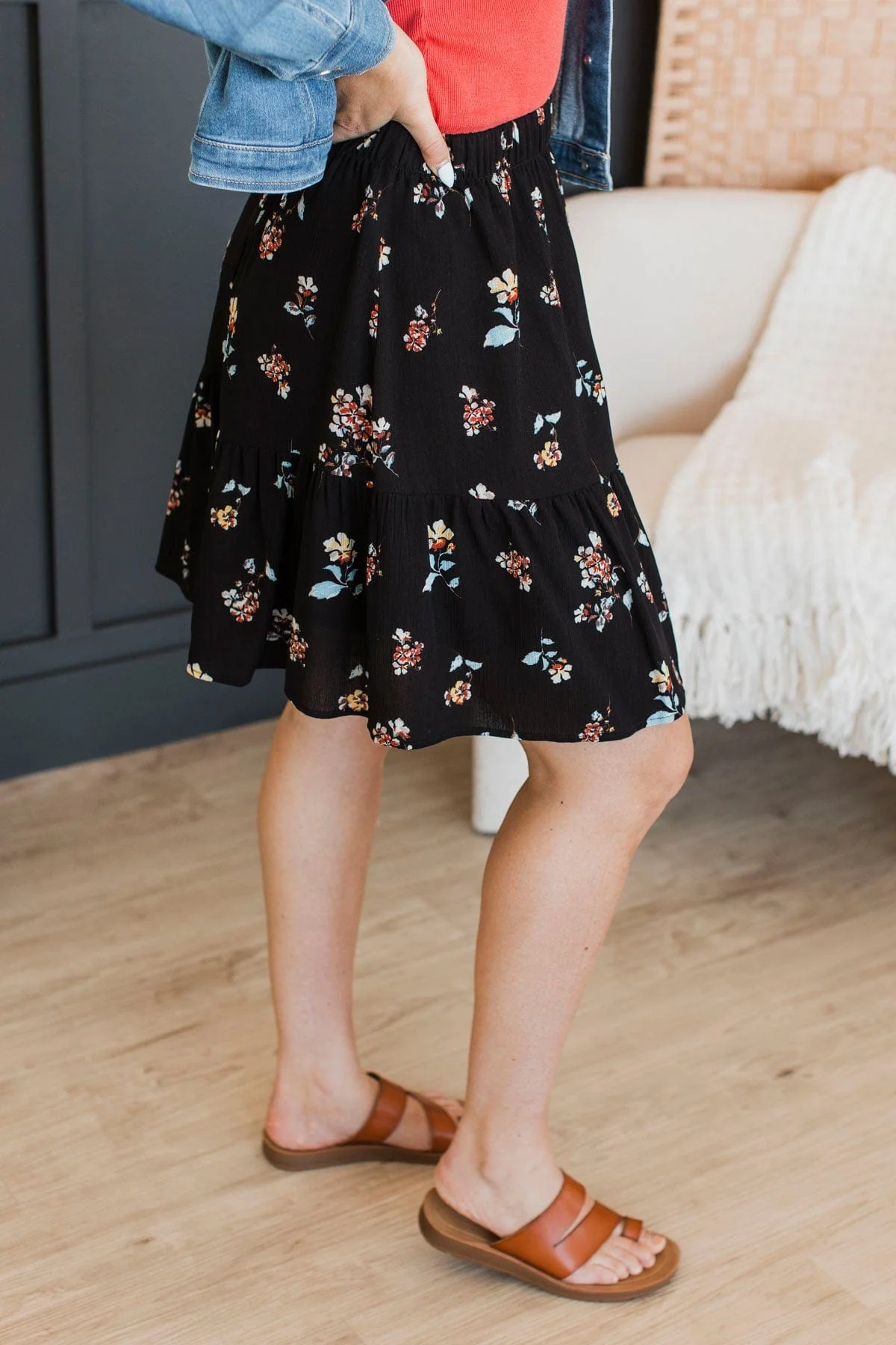 Sweetest Gesture Floral Skirt- Black - Image 6
