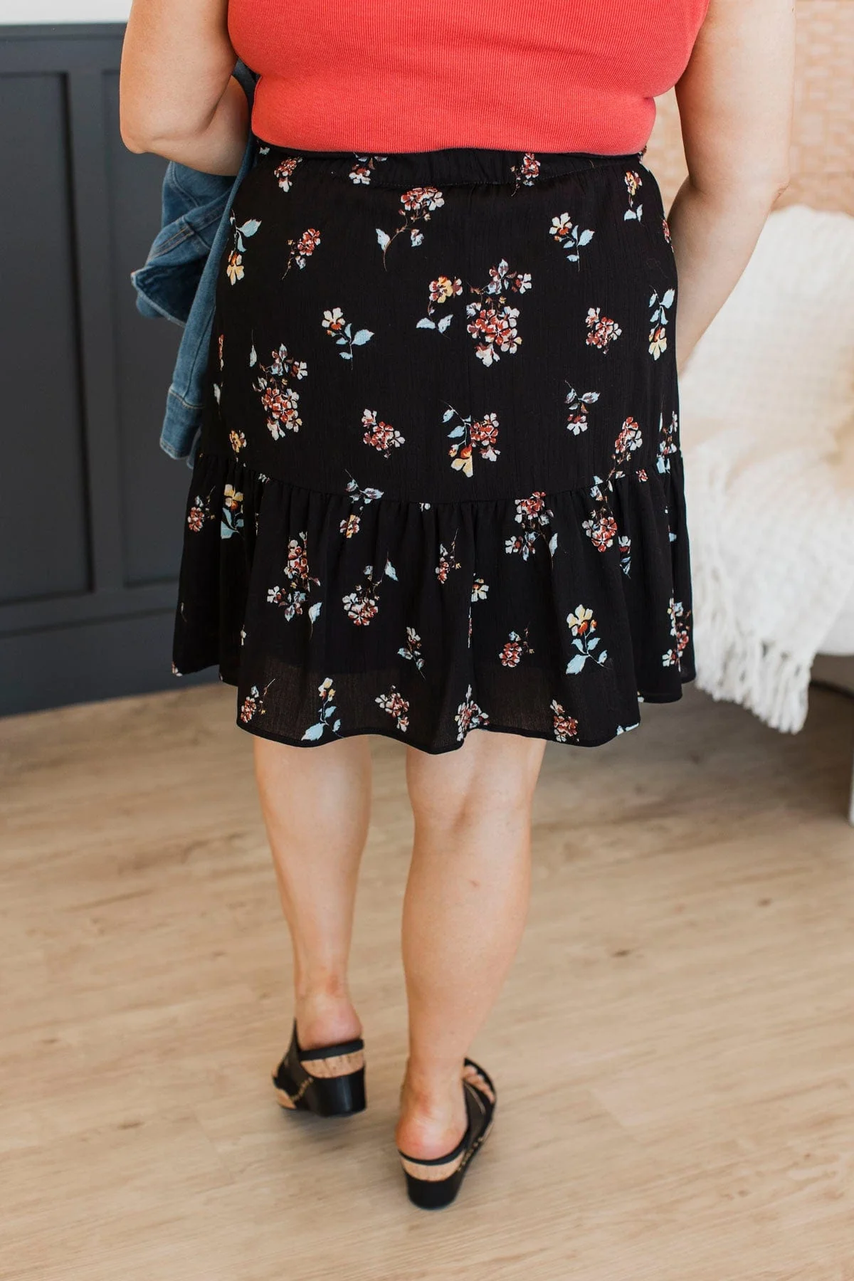 Sweetest Gesture Floral Skirt- Black - Image 7