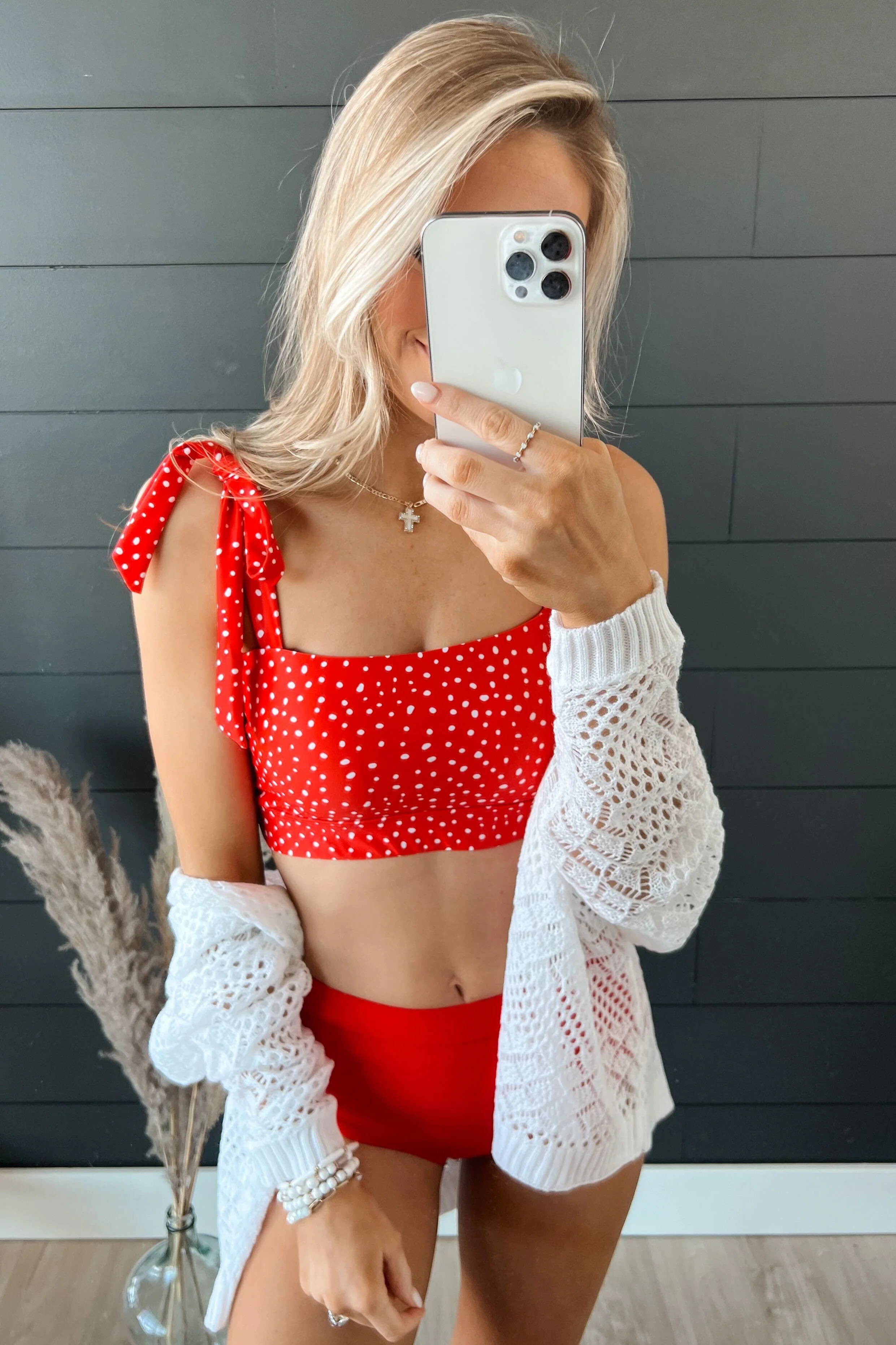 Sweetest Love Open Knit Cardigan- White - Image 3