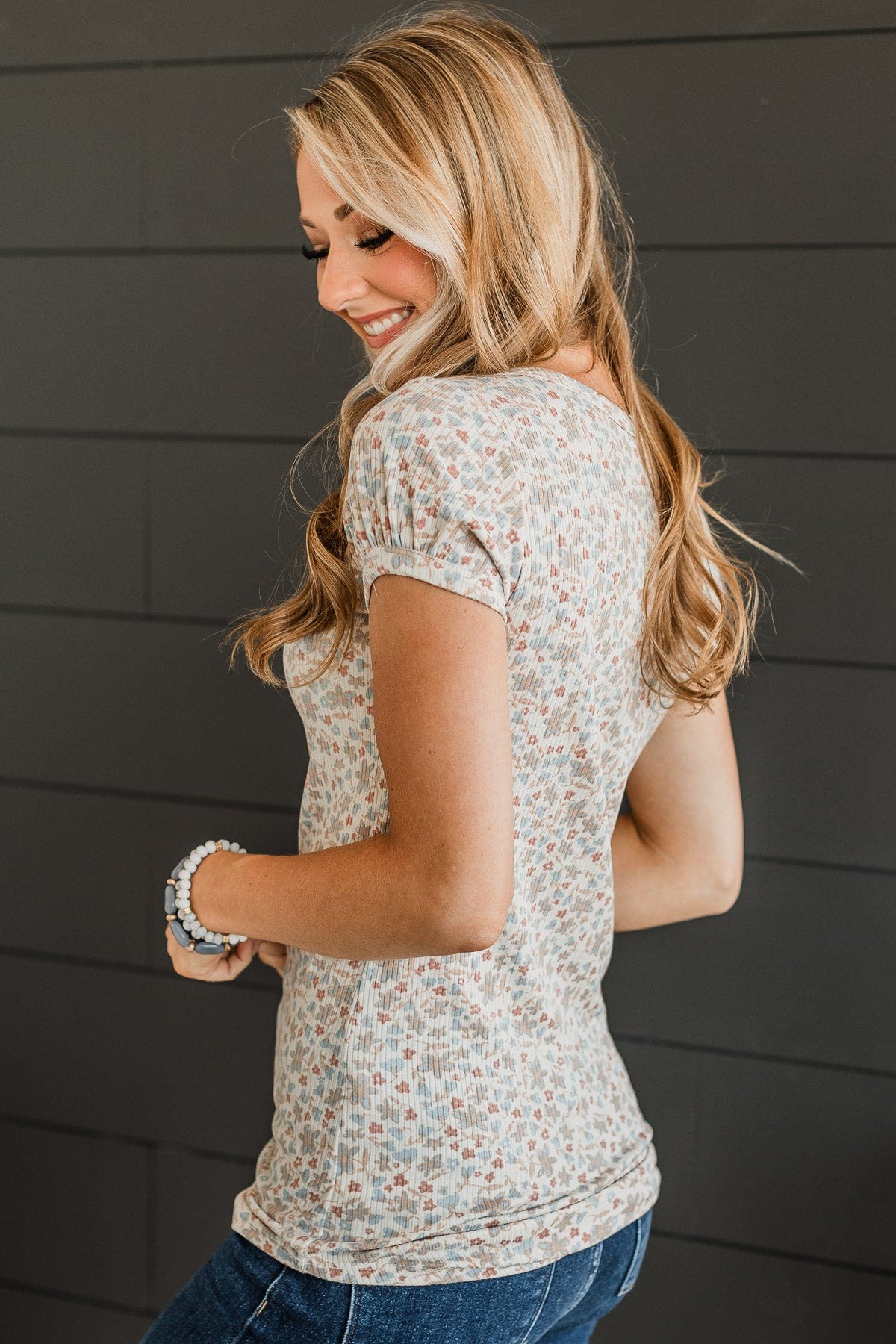 Sweetest Song Floral Top- Ivory - Image 5