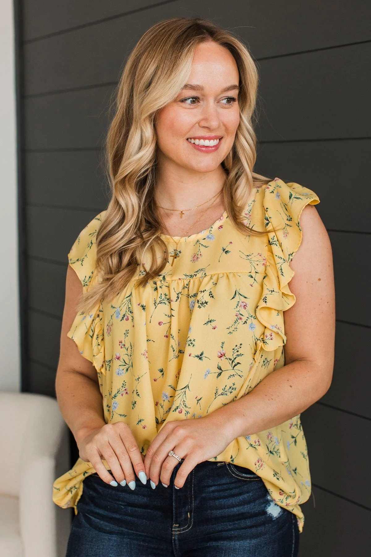 Sweetest Success Floral Top- Yellow