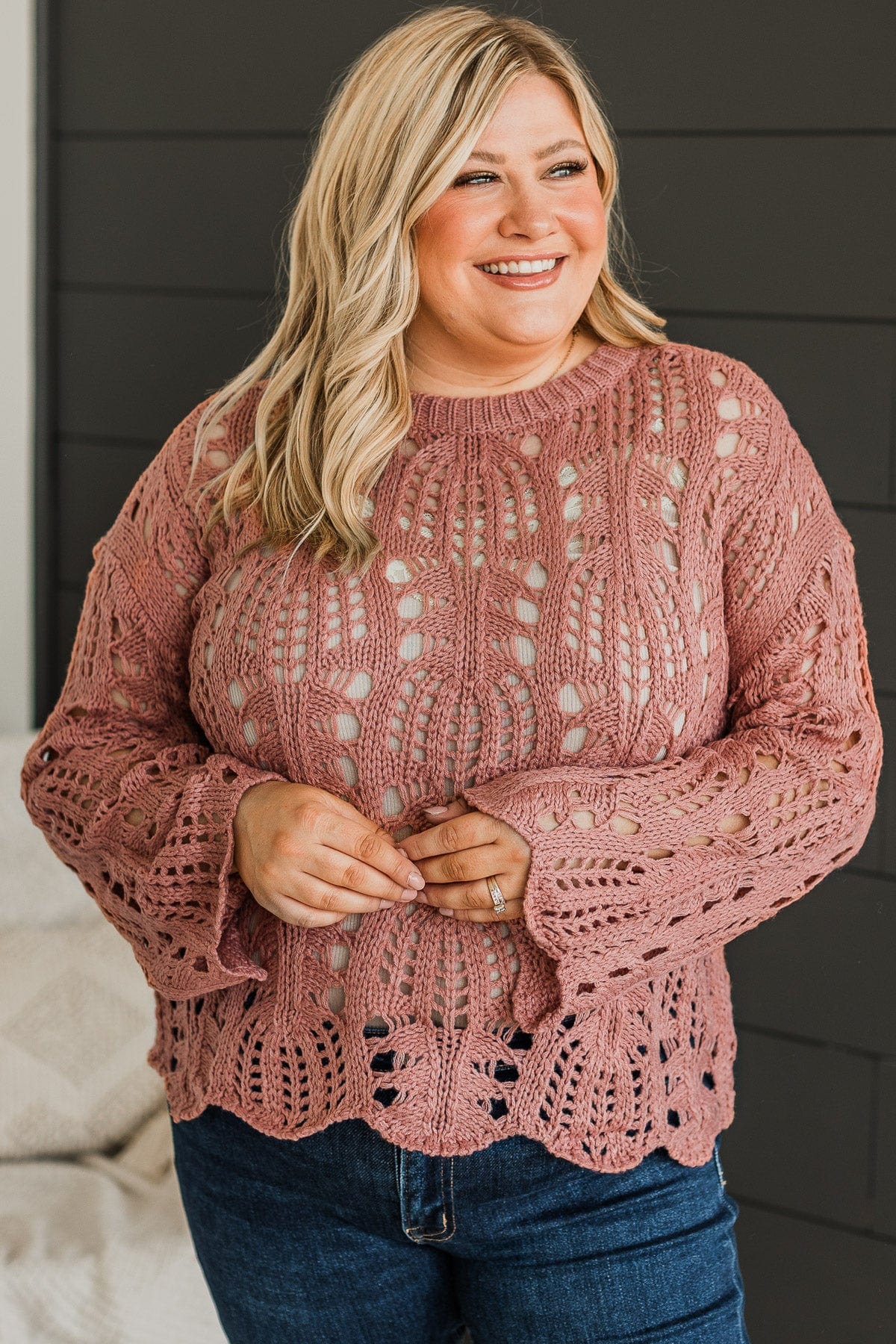 Sweetest Thing Knit Sweater- Mauve - Image 2