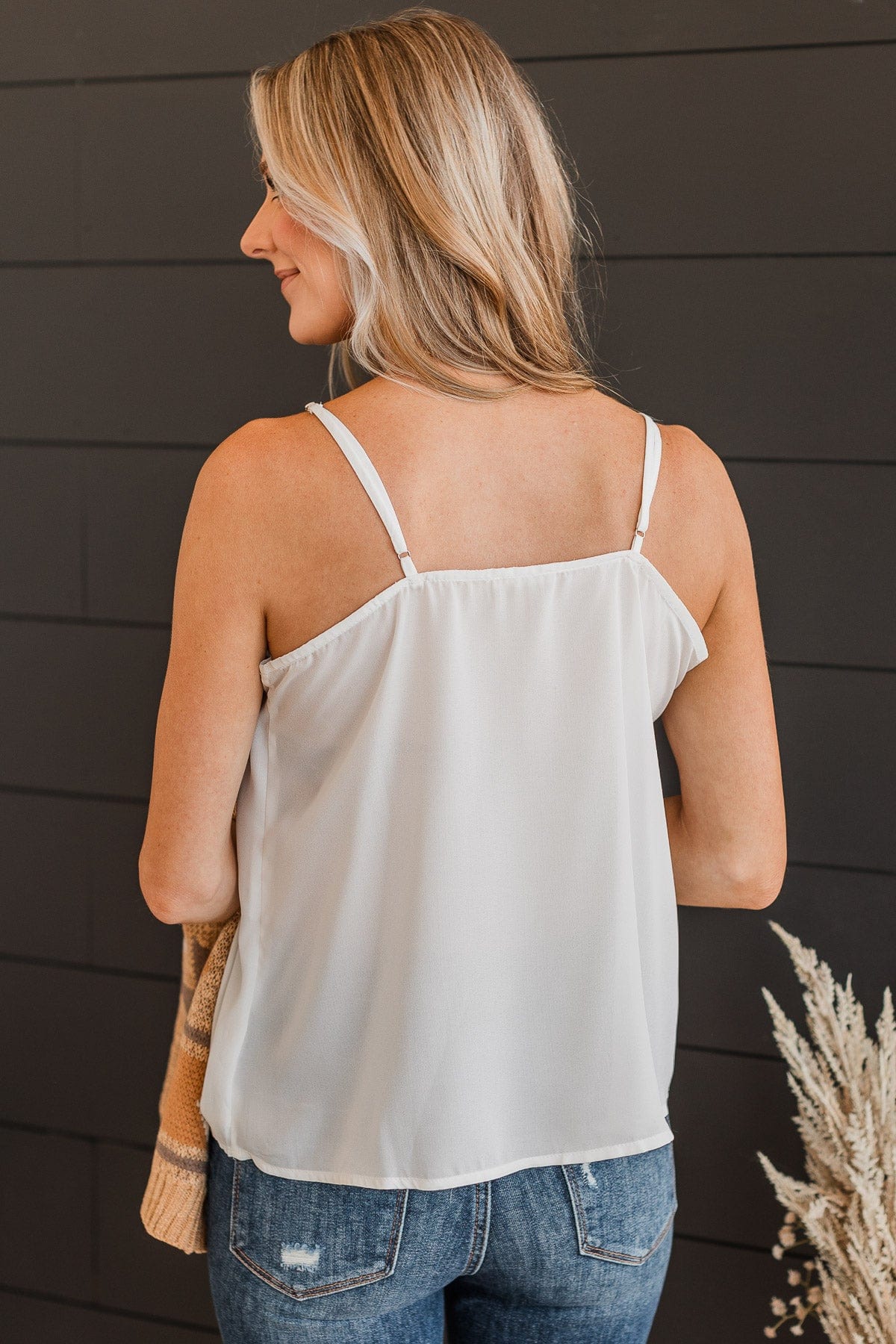 Take A Second Lace Tank Top- White - Image 7