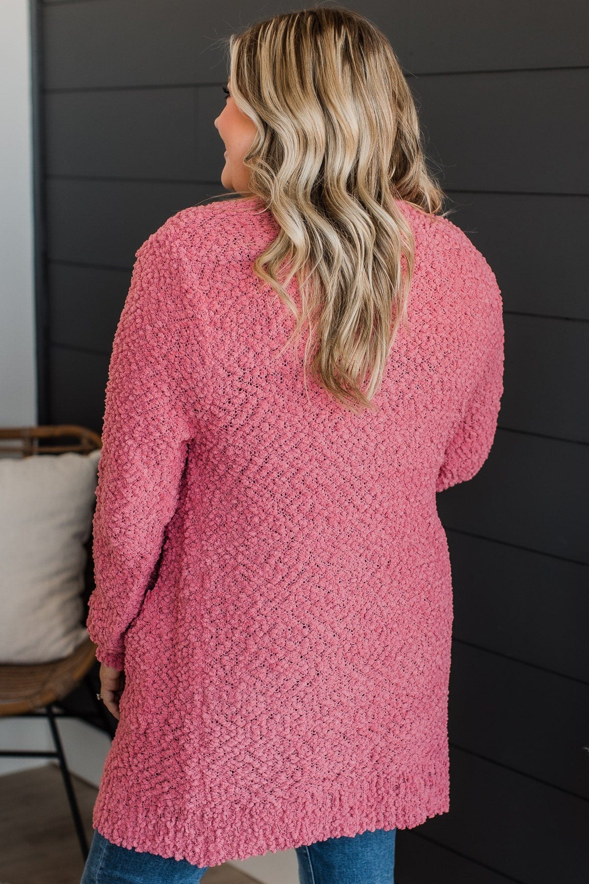 Take Another Look Popcorn Cardigan- Dusty Rose - Image 6