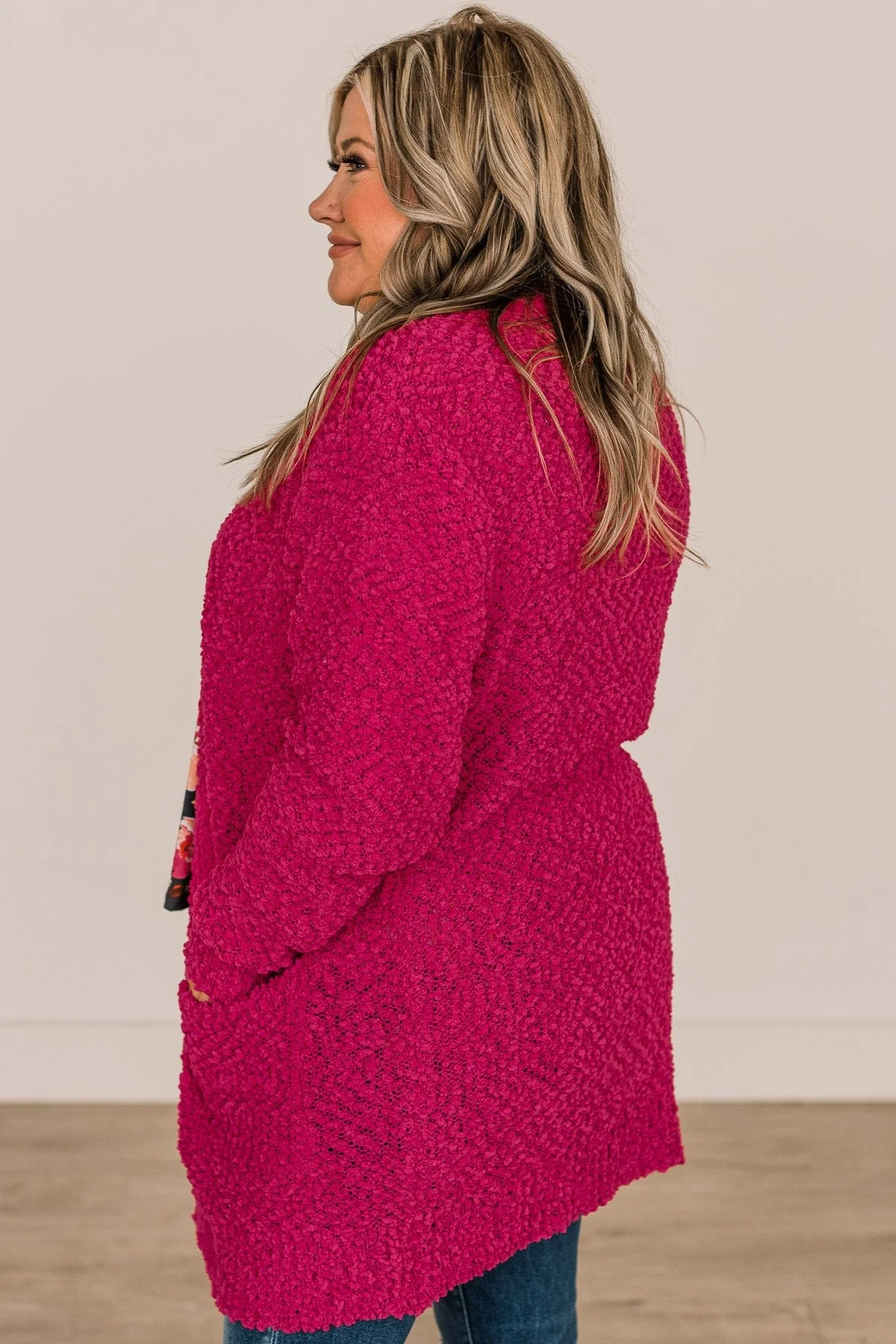 Take Another Look Popcorn Cardigan- Hot Pink - Image 7