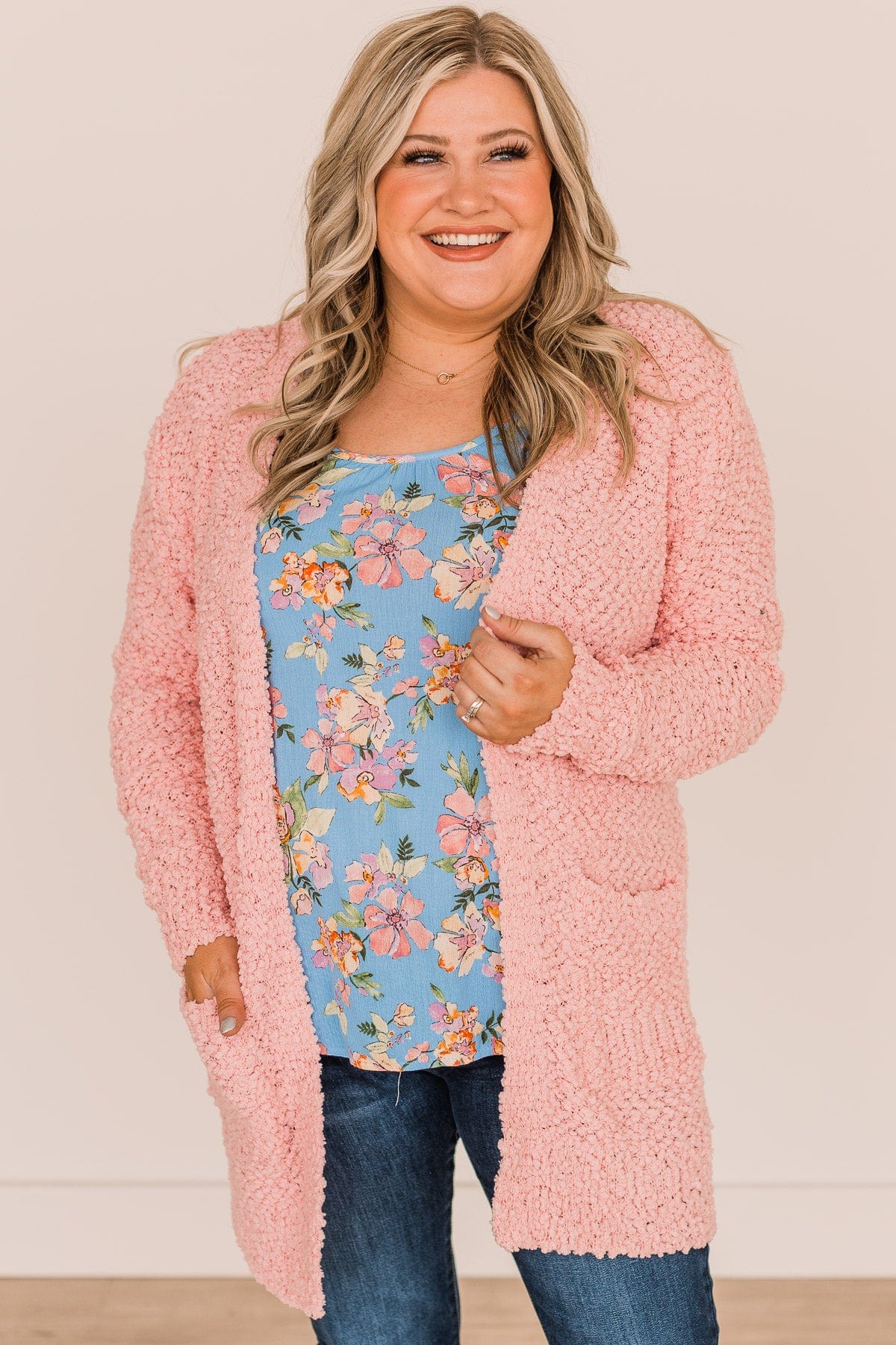 Take Another Look Popcorn Cardigan- Light Pink - Image 4
