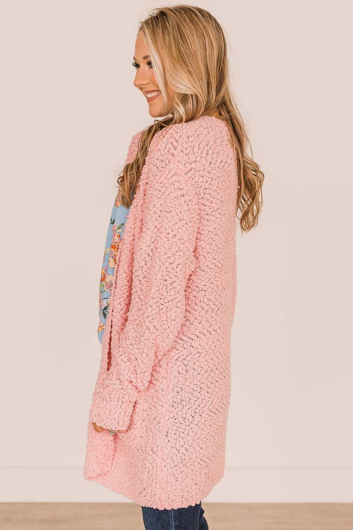 Take Another Look Popcorn Cardigan- Light Pink - Image 5