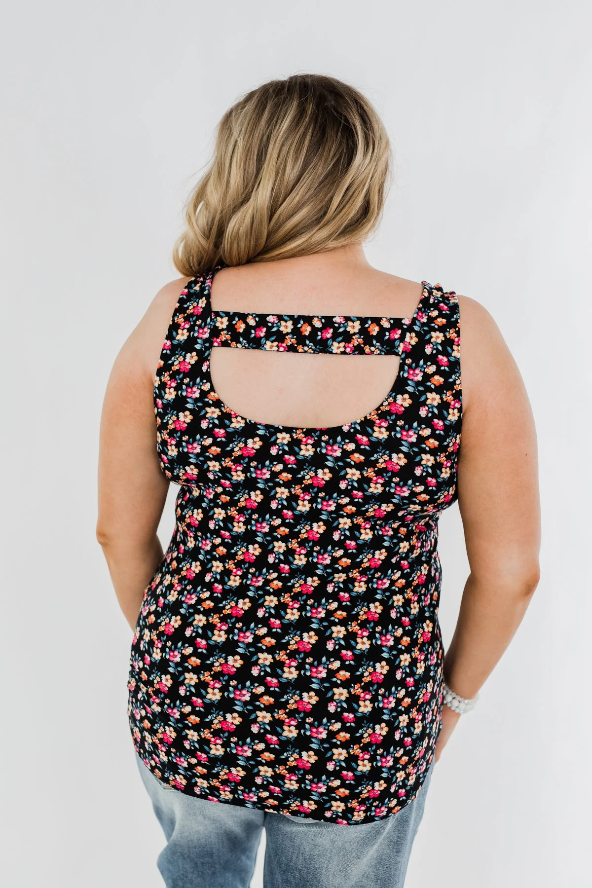 Take Care Floral Tank Top- Black - Image 10