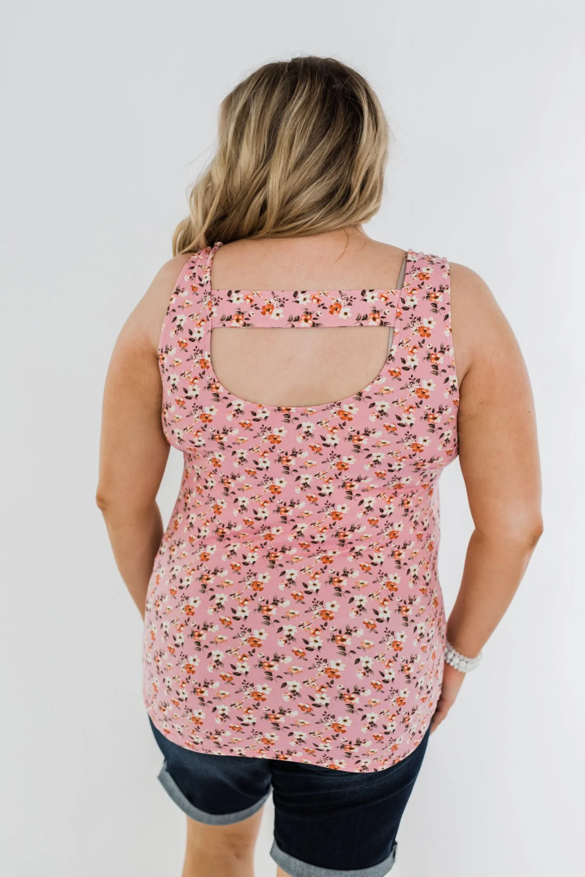 Take Care Floral Tank Top- Pink - Image 7