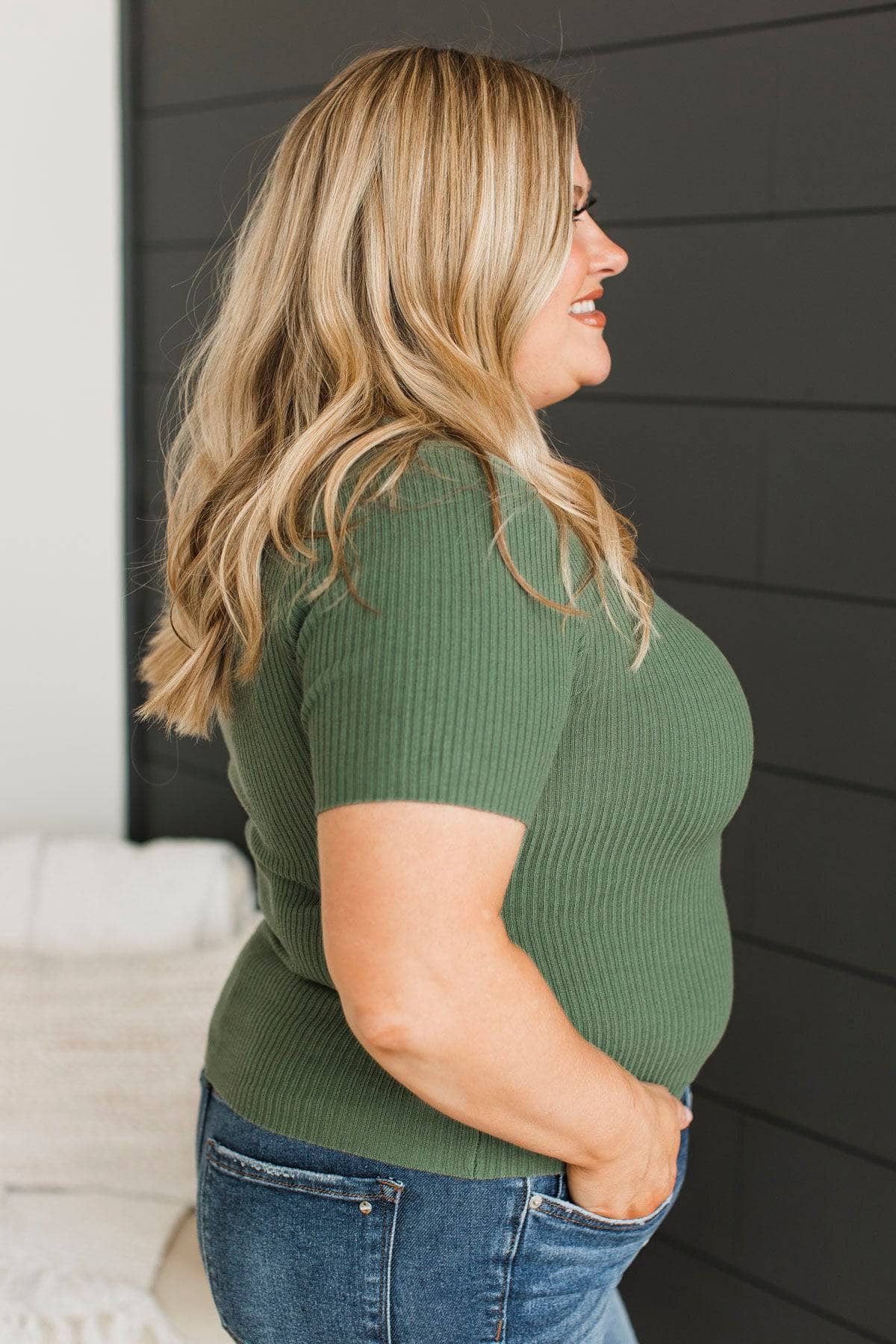 Take It In Square Neck Top- Ivy Green - Image 5