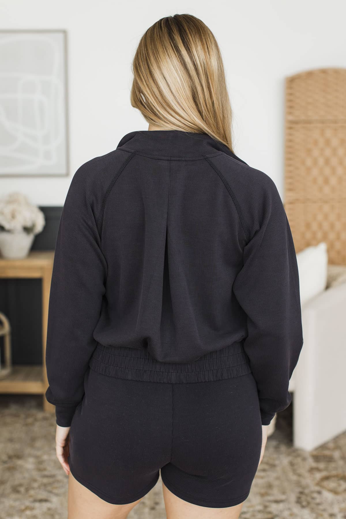 Take It Slow Lightweight Zip-Up Jacket- Black - Image 8