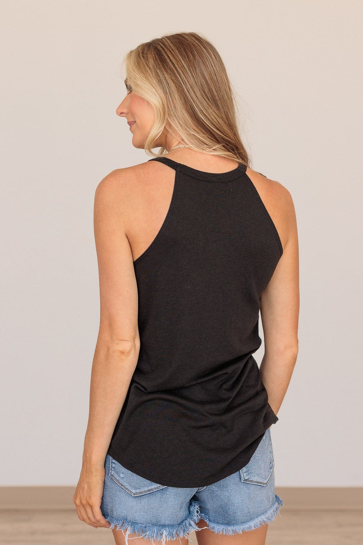 "Take Me Out To The Ball Game" Graphic Tank- Black - Image 6
