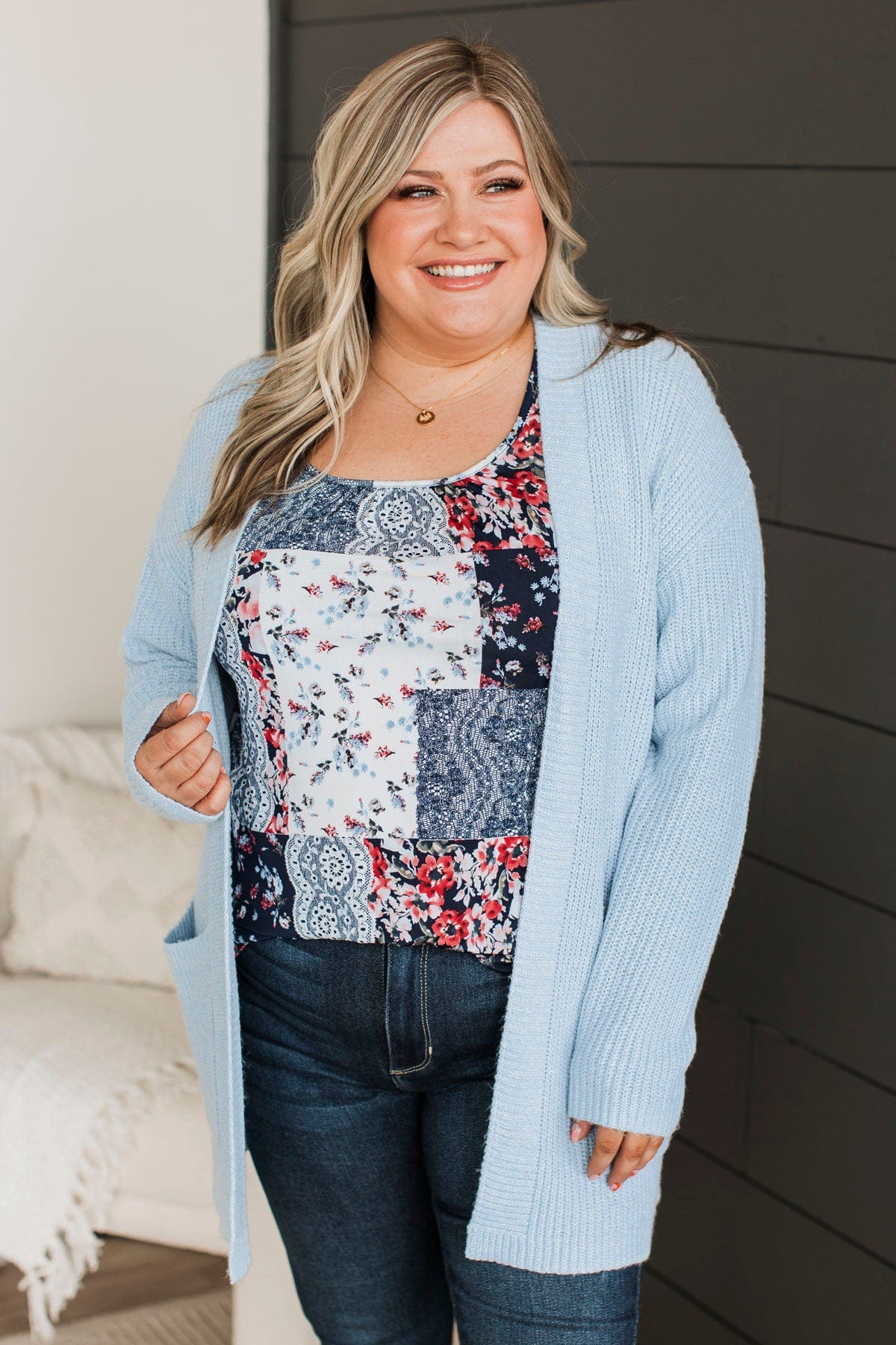 Take Me Places Knit Cardigan- Baby Blue - Image 5