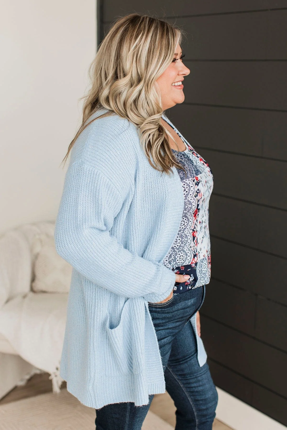 Take Me Places Knit Cardigan- Baby Blue - Image 7