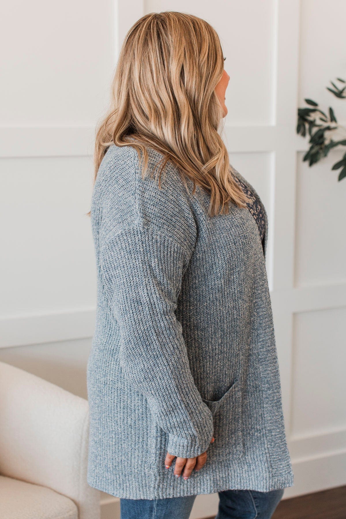 Take Me Places Knit Cardigan- Blue - Image 5