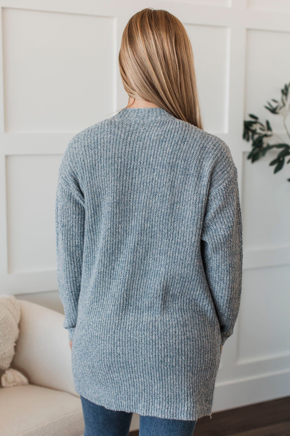 Take Me Places Knit Cardigan- Blue - Image 8