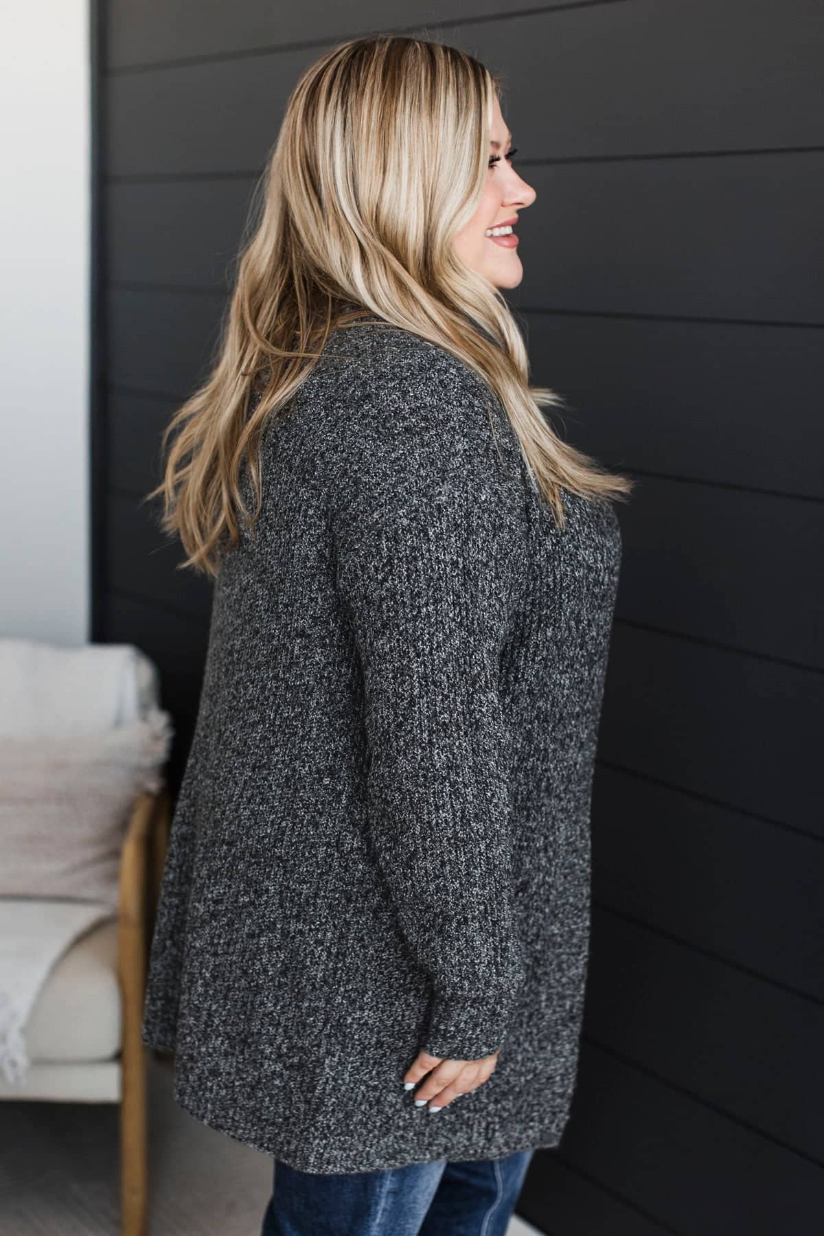 Take Me Places Knit Cardigan- Charcoal - Image 5