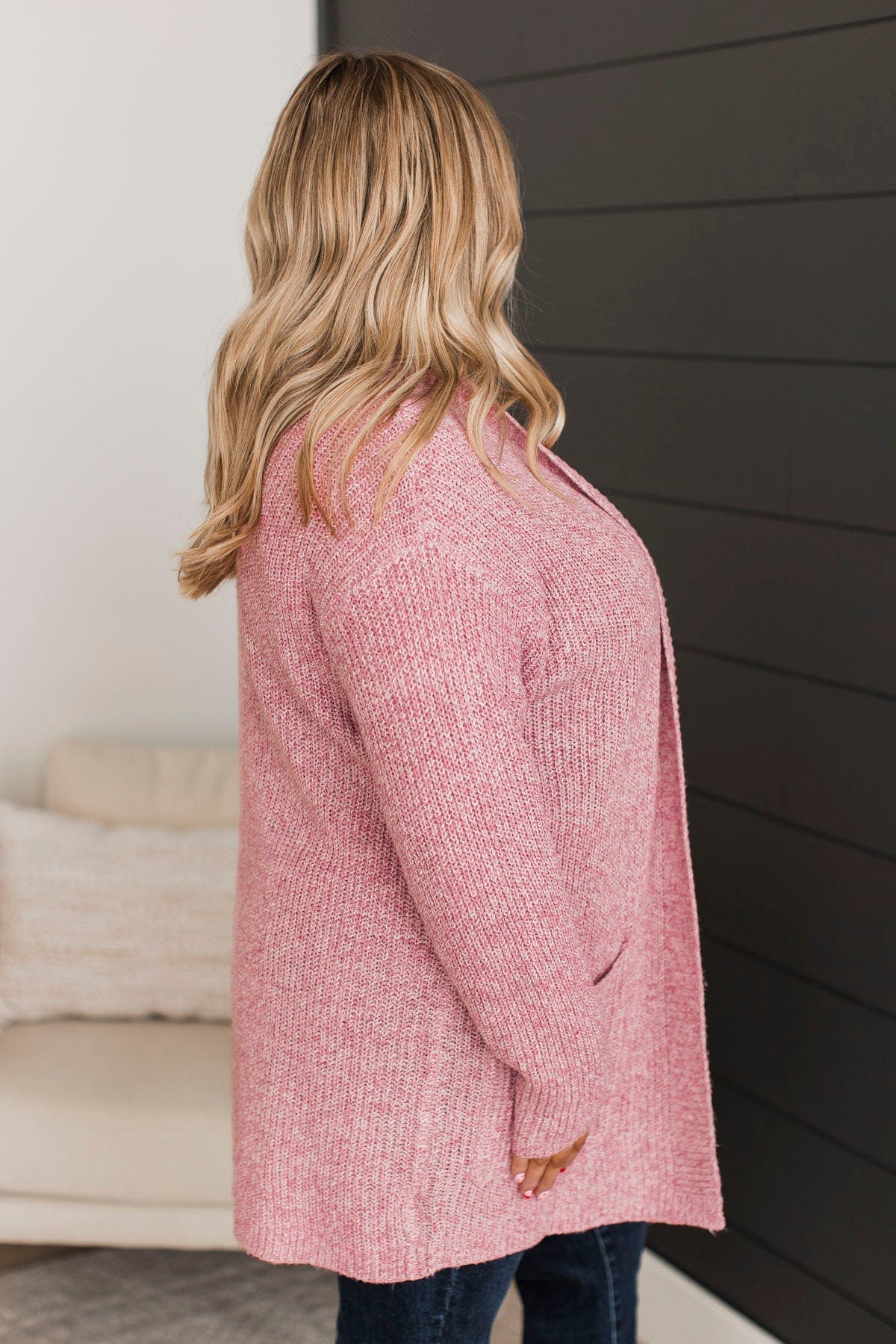 Take Me Places Knit Cardigan- Dark Pink - Image 5