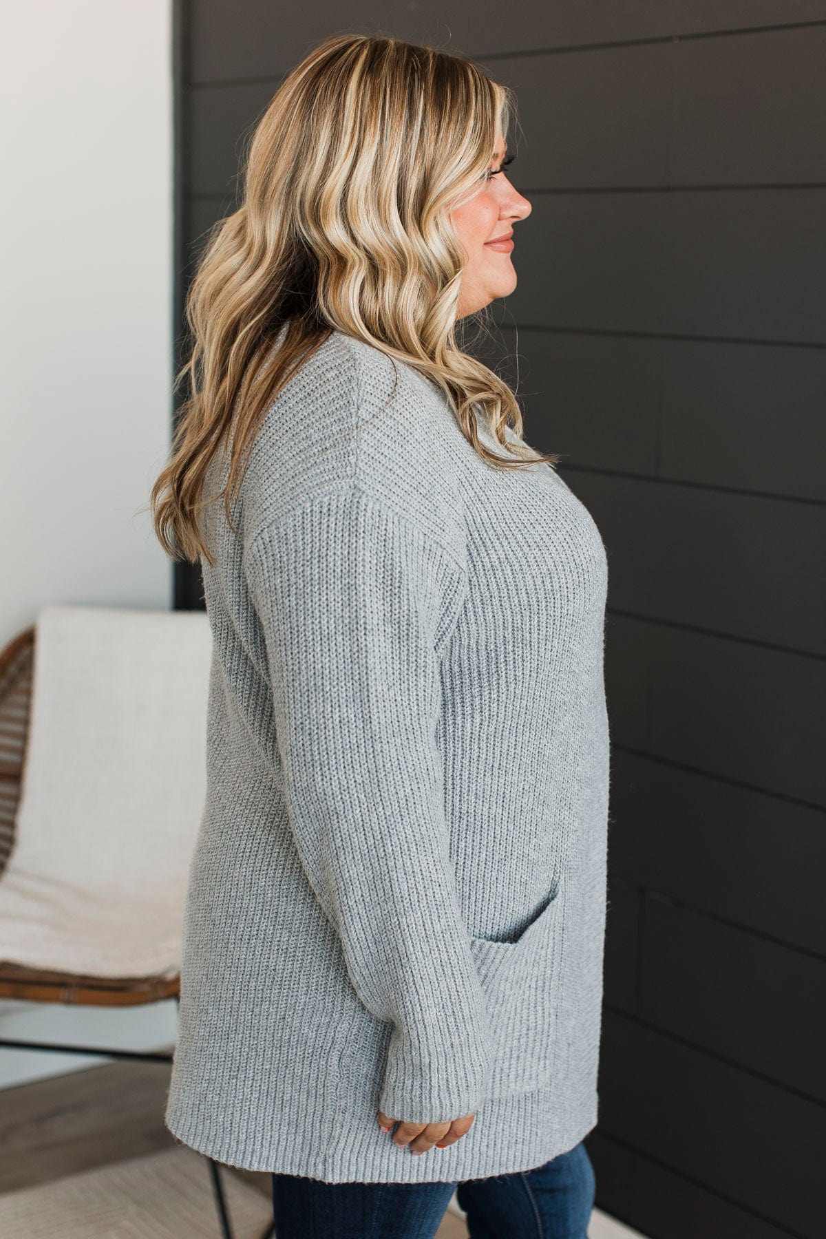 Take Me Places Knit Cardigan- Heather Grey - Image 6