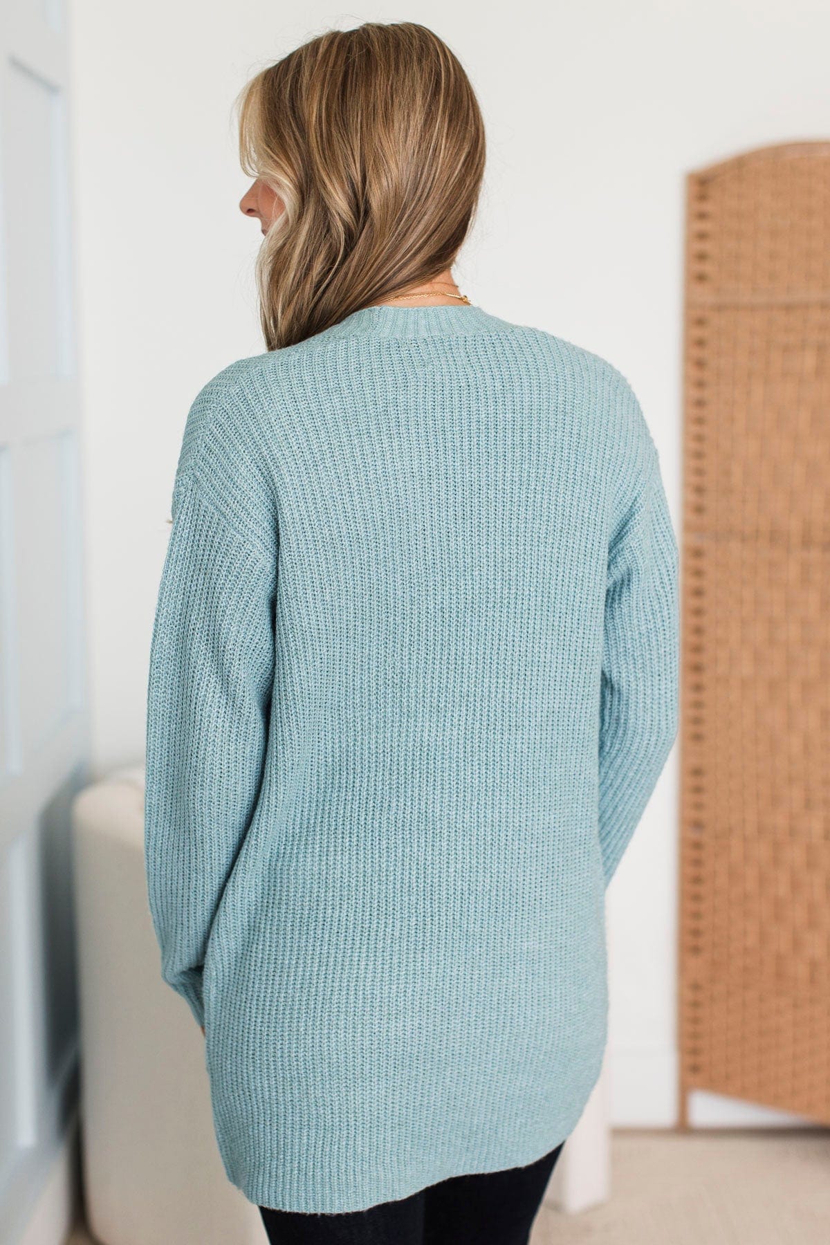 Take Me Places Knit Cardigan- Light Teal - Image 7