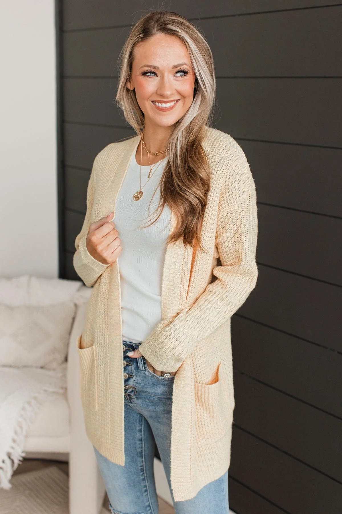 Take Me Places Knit Cardigan- Light Yellow - Image 2