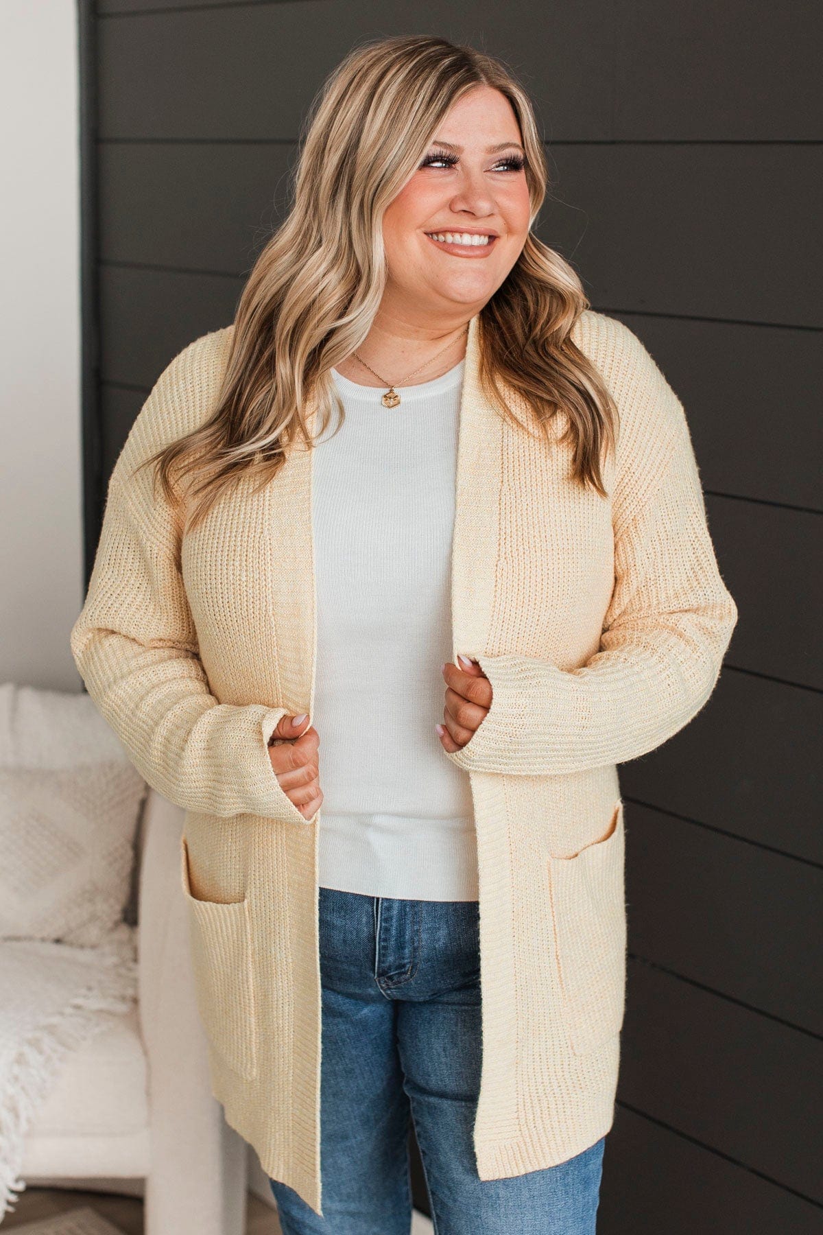 Take Me Places Knit Cardigan- Light Yellow - Image 3