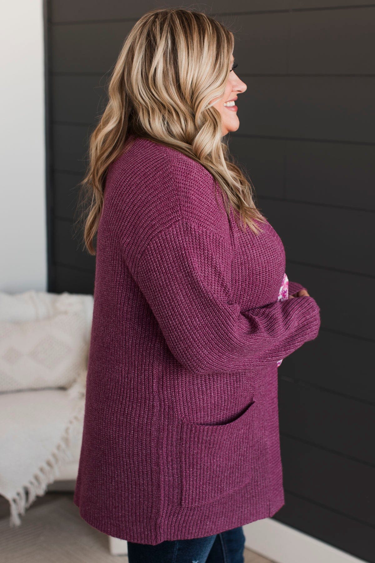 Take Me Places Knit Cardigan- Magenta - Image 6