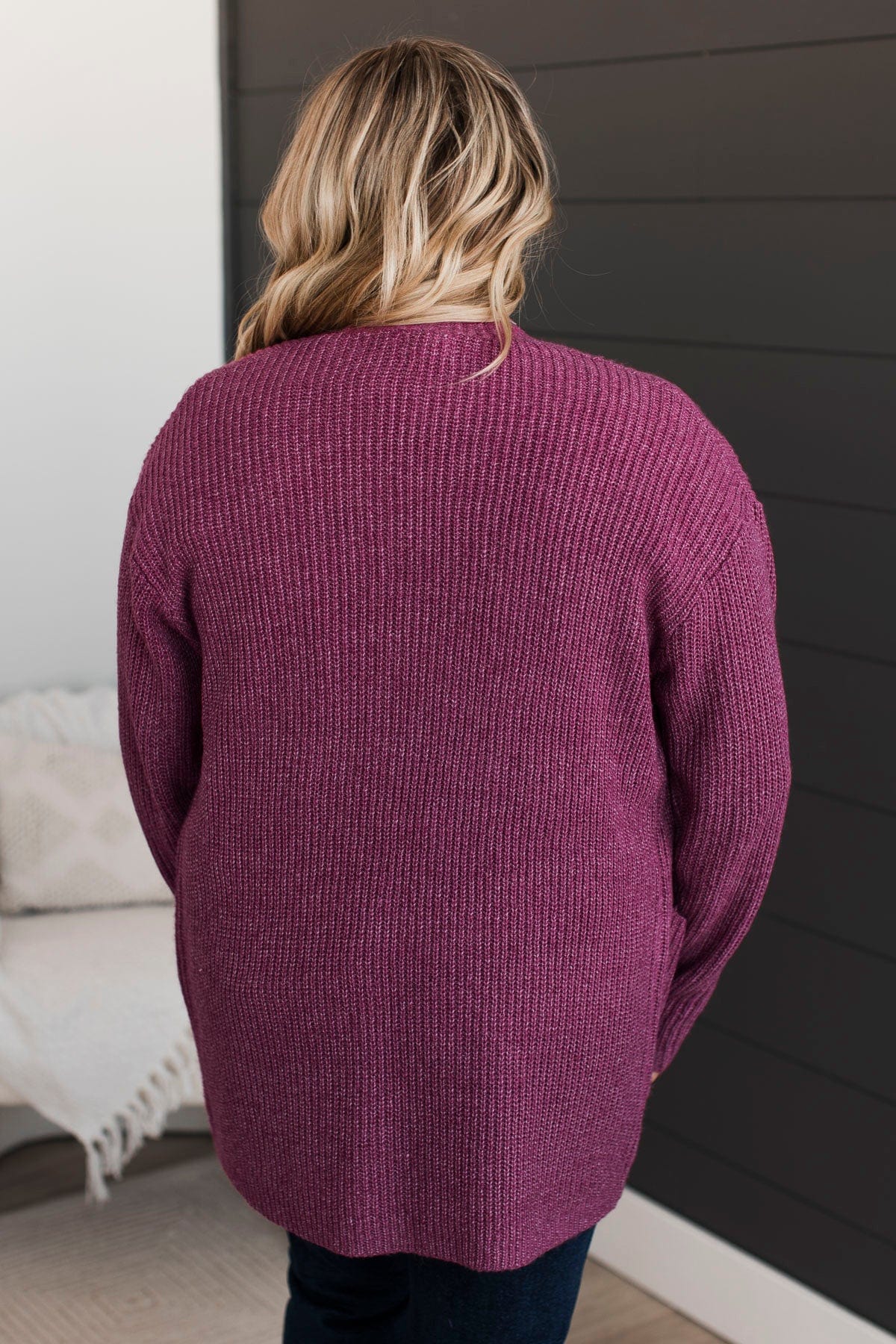 Take Me Places Knit Cardigan- Magenta - Image 8