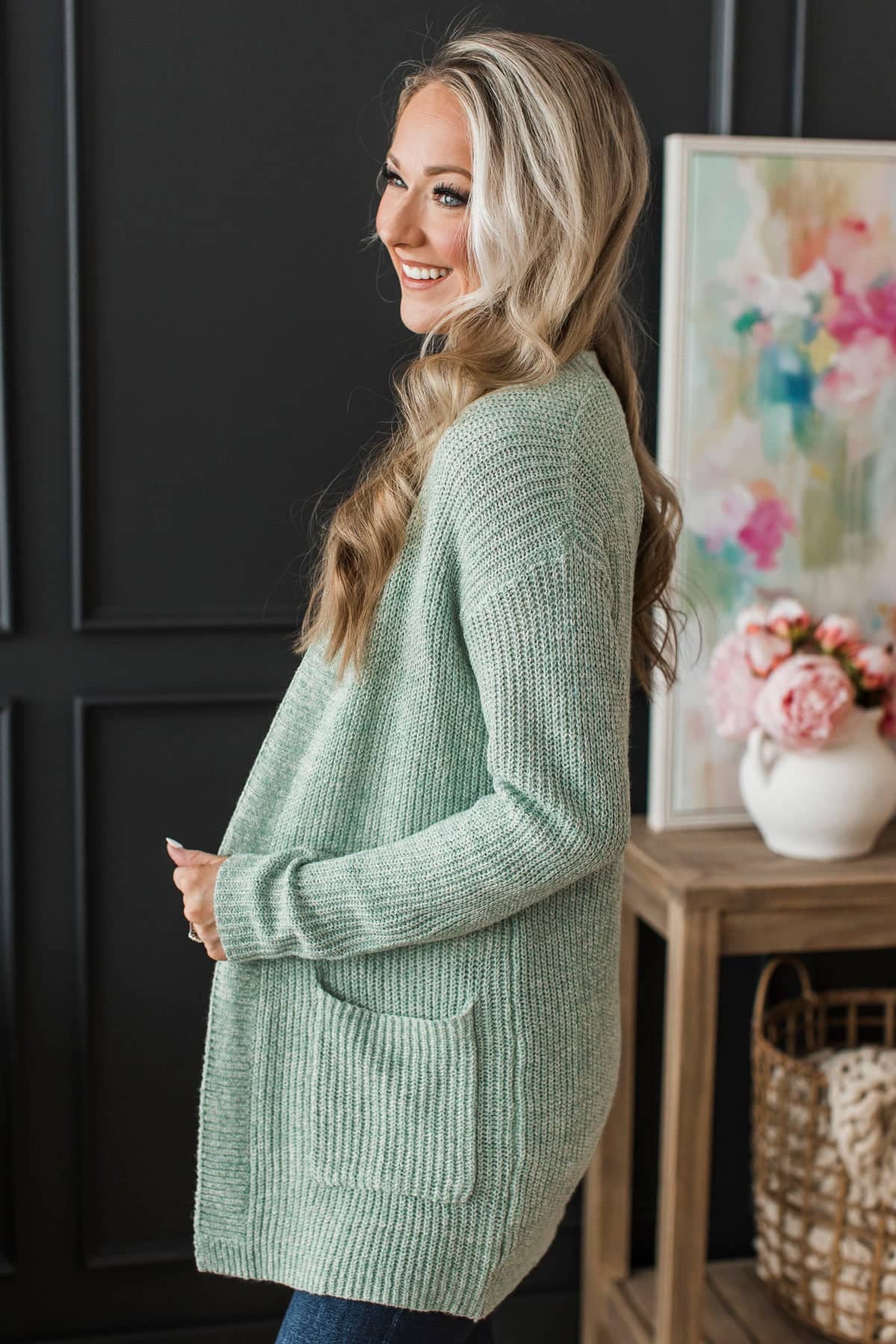 Take Me Places Knit Cardigan- Mint - Image 4