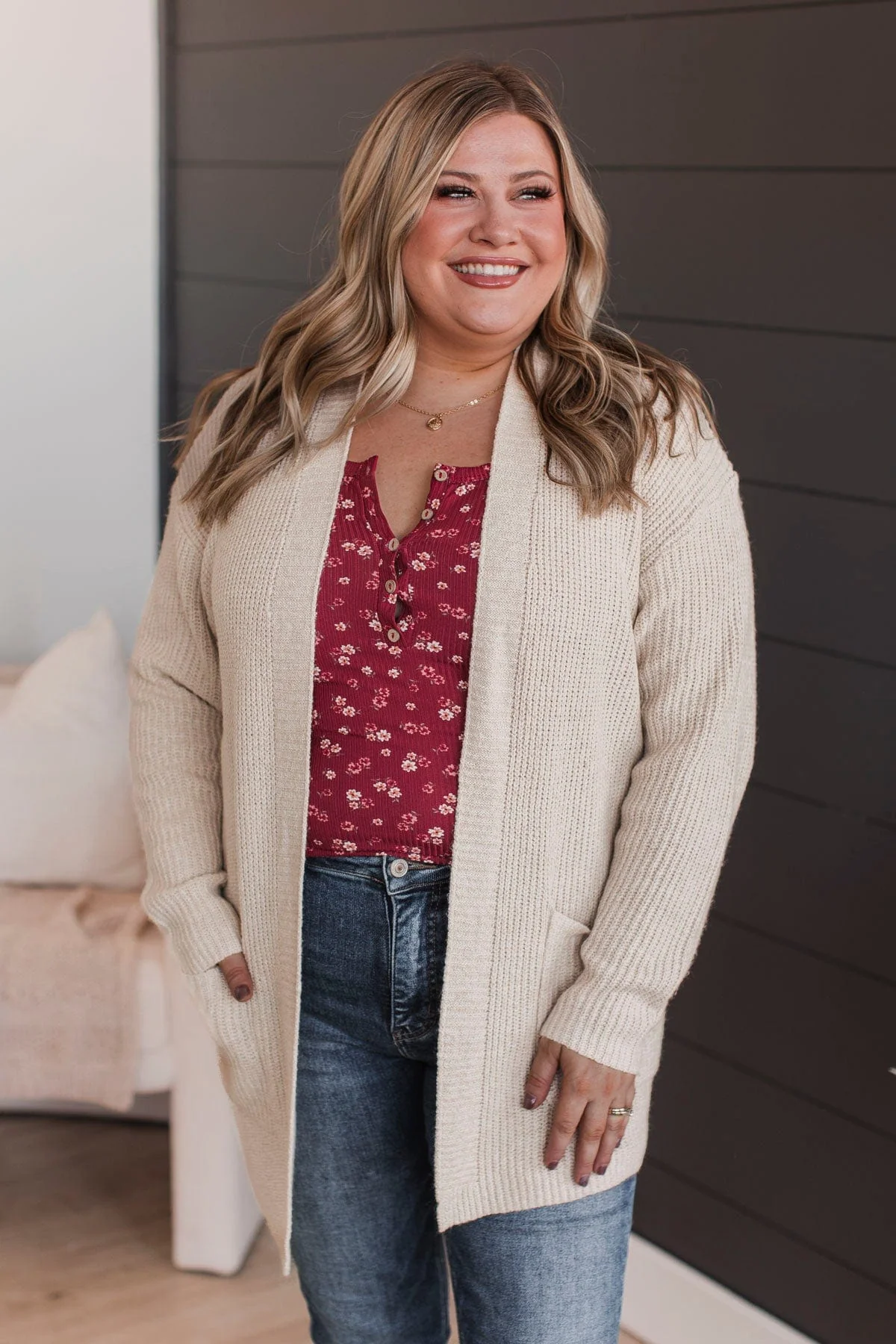 Take Me Places Knit Cardigan- Oatmeal - Image 4