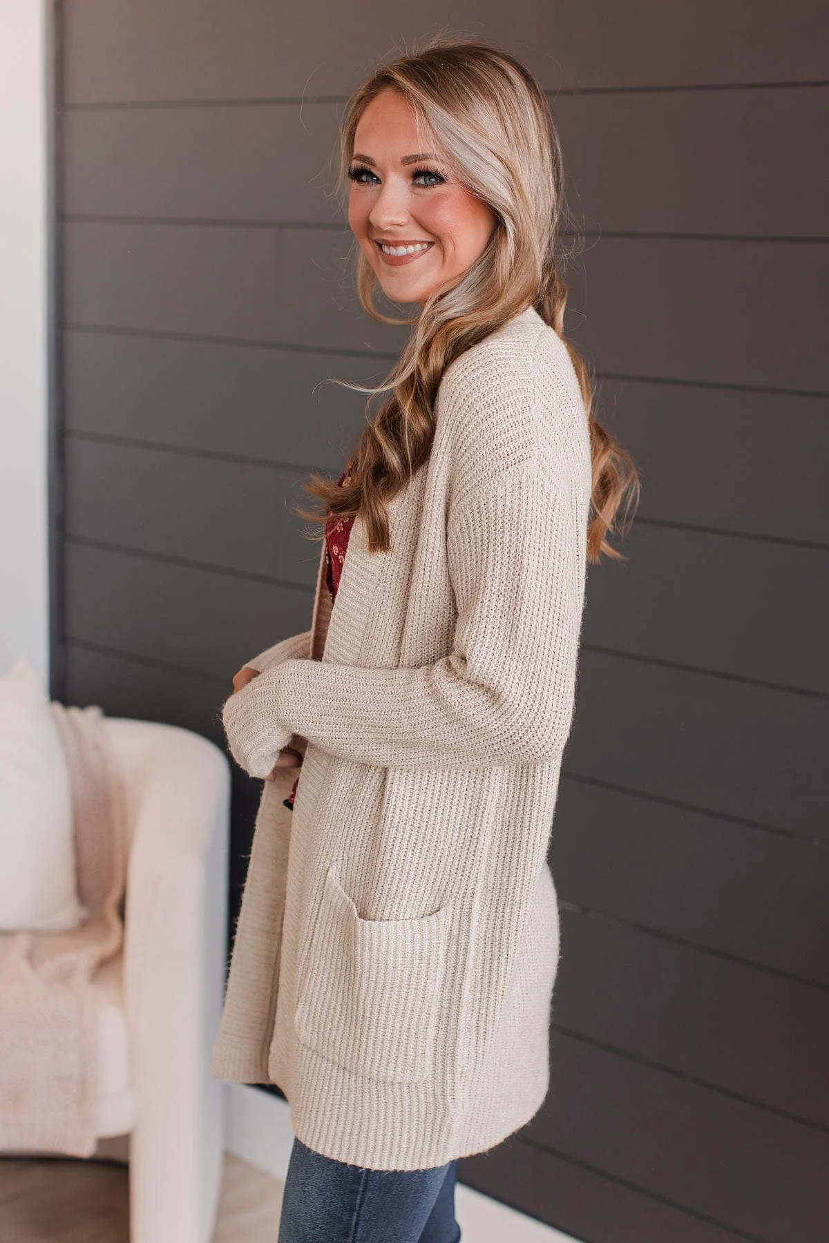 Take Me Places Knit Cardigan- Oatmeal - Image 6