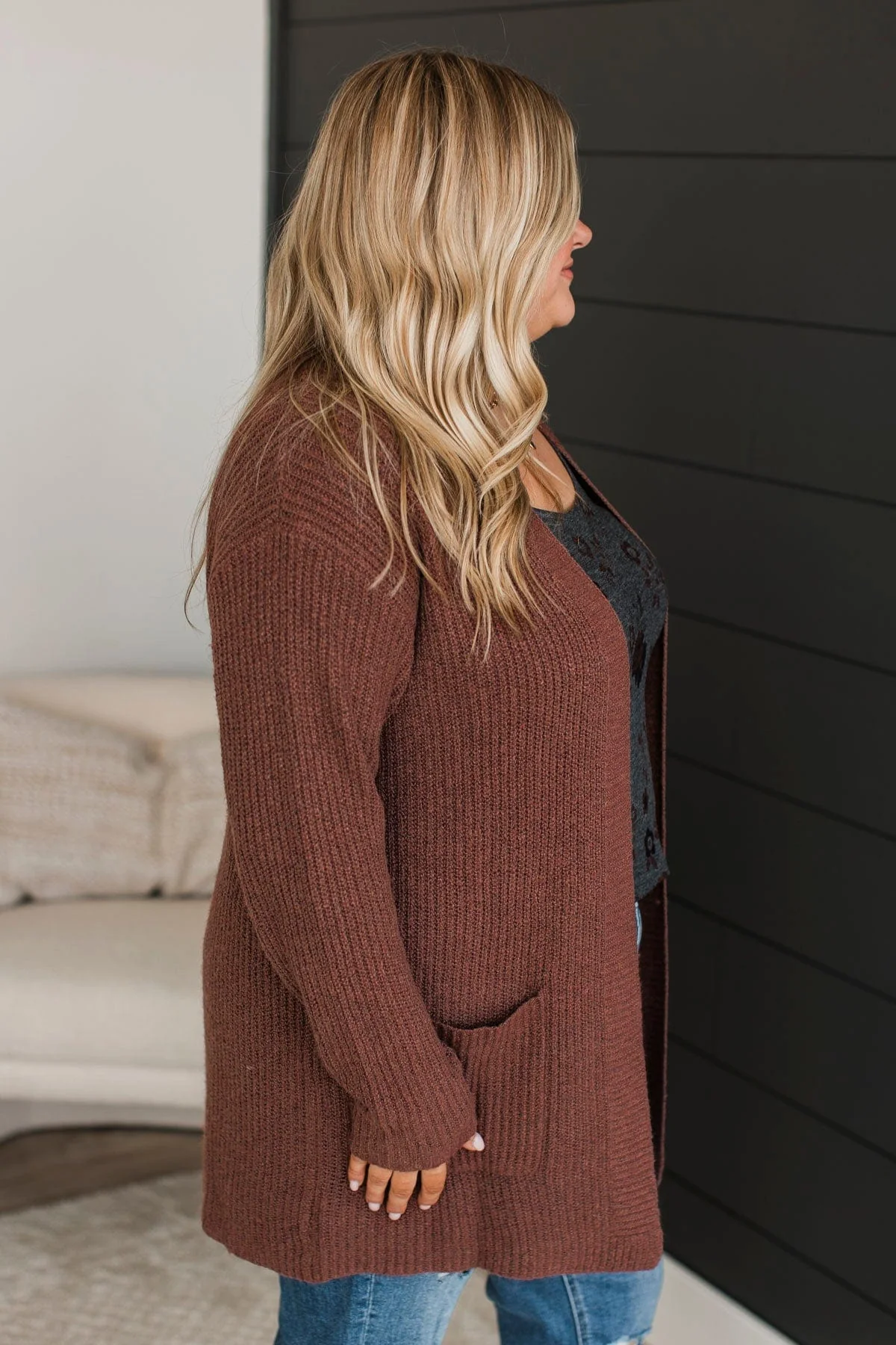 Take Me Places Knit Cardigan- Red Bean - Image 6