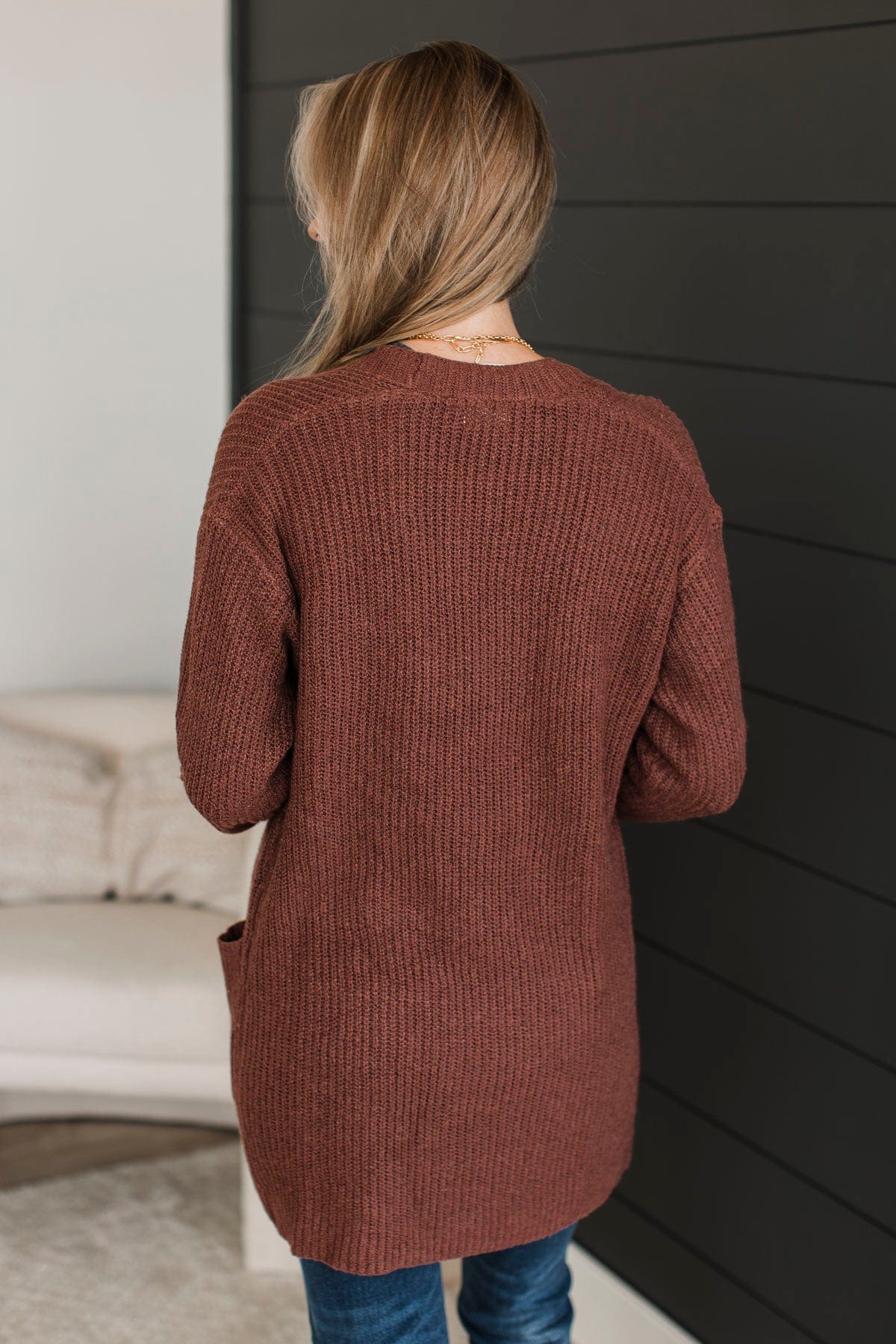 Take Me Places Knit Cardigan- Red Bean - Image 7