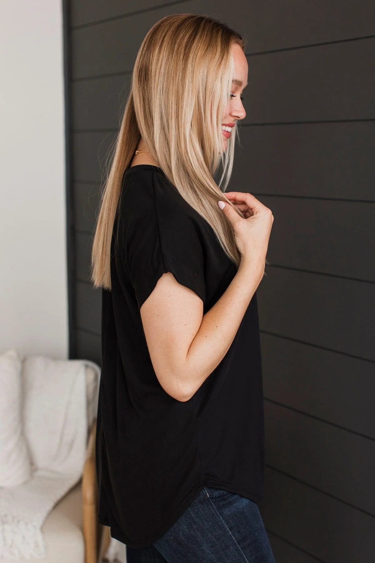 Take Me Shopping Short Sleeve Top- Black - Image 5