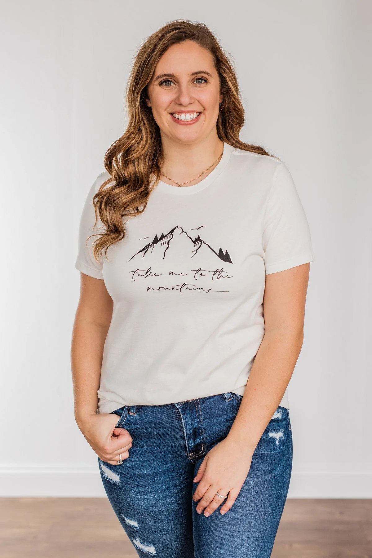 "Take Me To The Mountains" Graphic Tee- Cream - Image 2