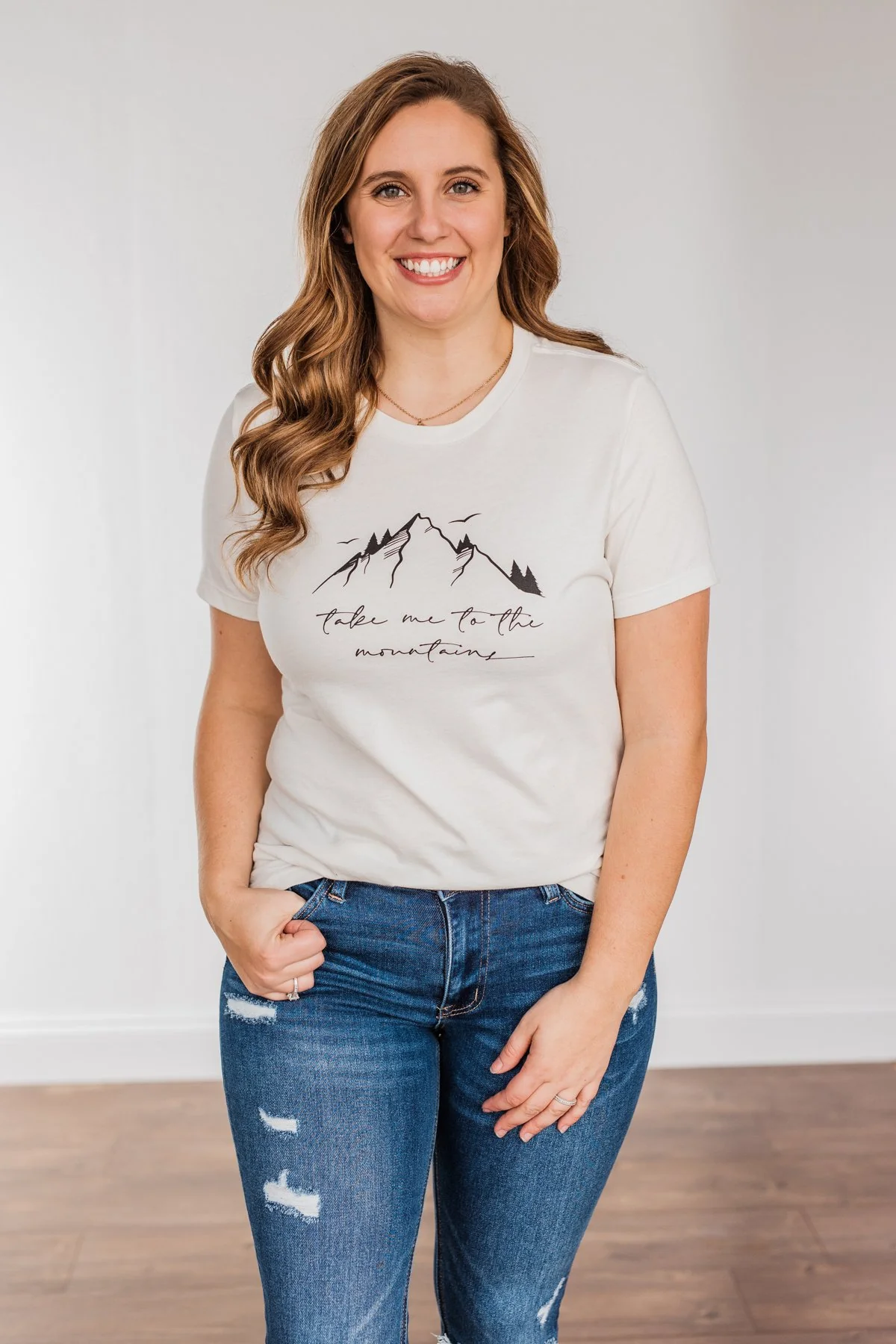 "Take Me To The Mountains" Graphic Tee- Cream - Image 8