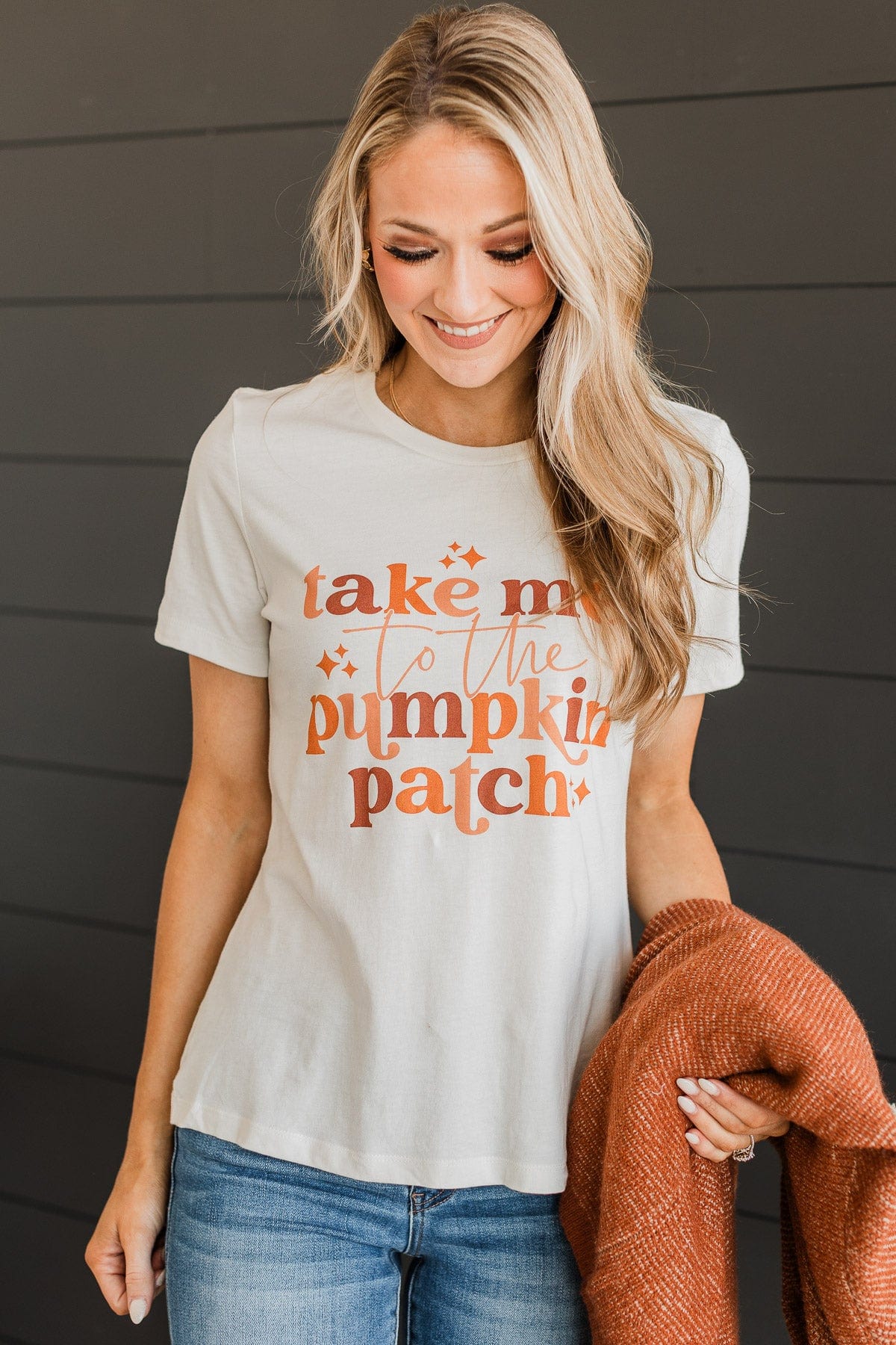 "Take Me To The Pumpkin Patch" Graphic Tee- Ivory