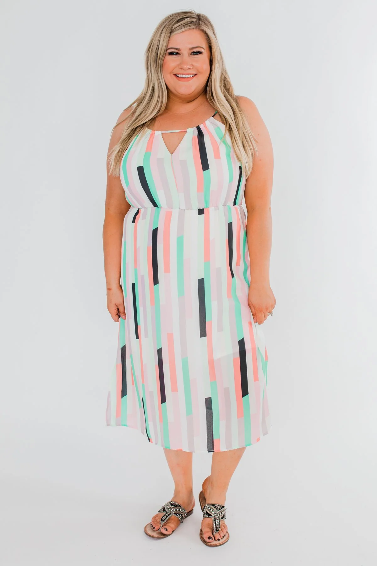 Take My Hand Midi Dress- Multi-Colored - Image 10