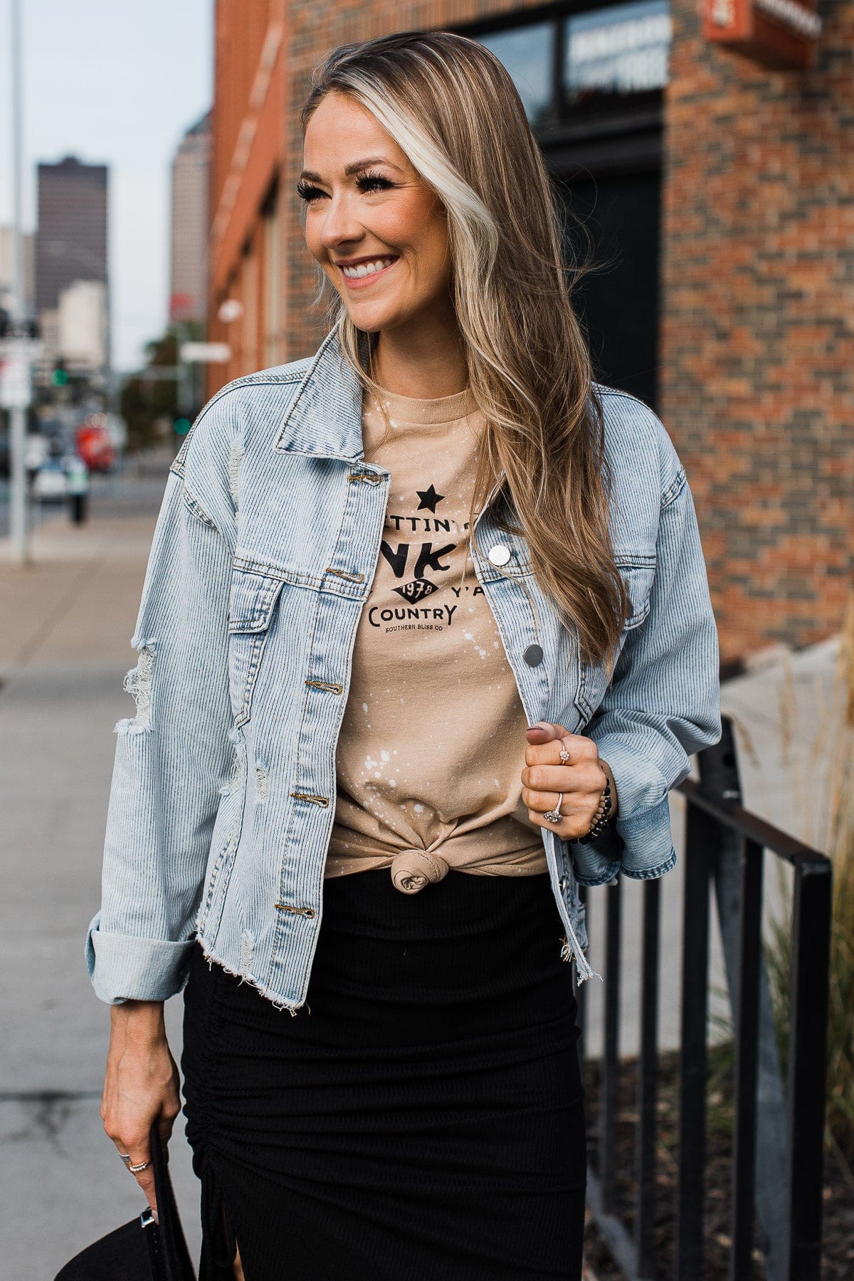 Take The Hint Corduroy Jacket- Light Denim - Image 3
