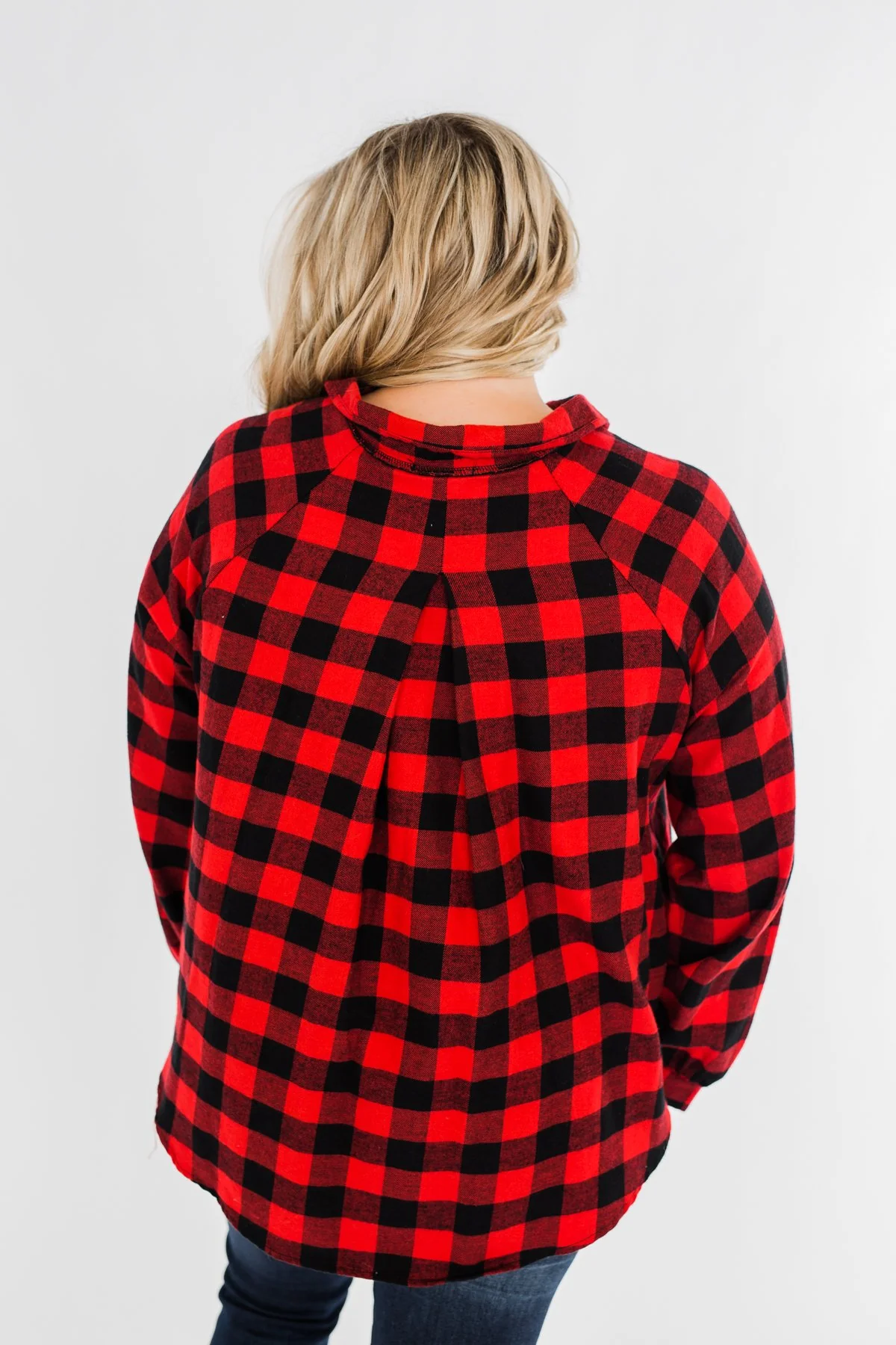 Takes Me Back Front Tie Plaid Top- Buffalo Plaid - Image 11