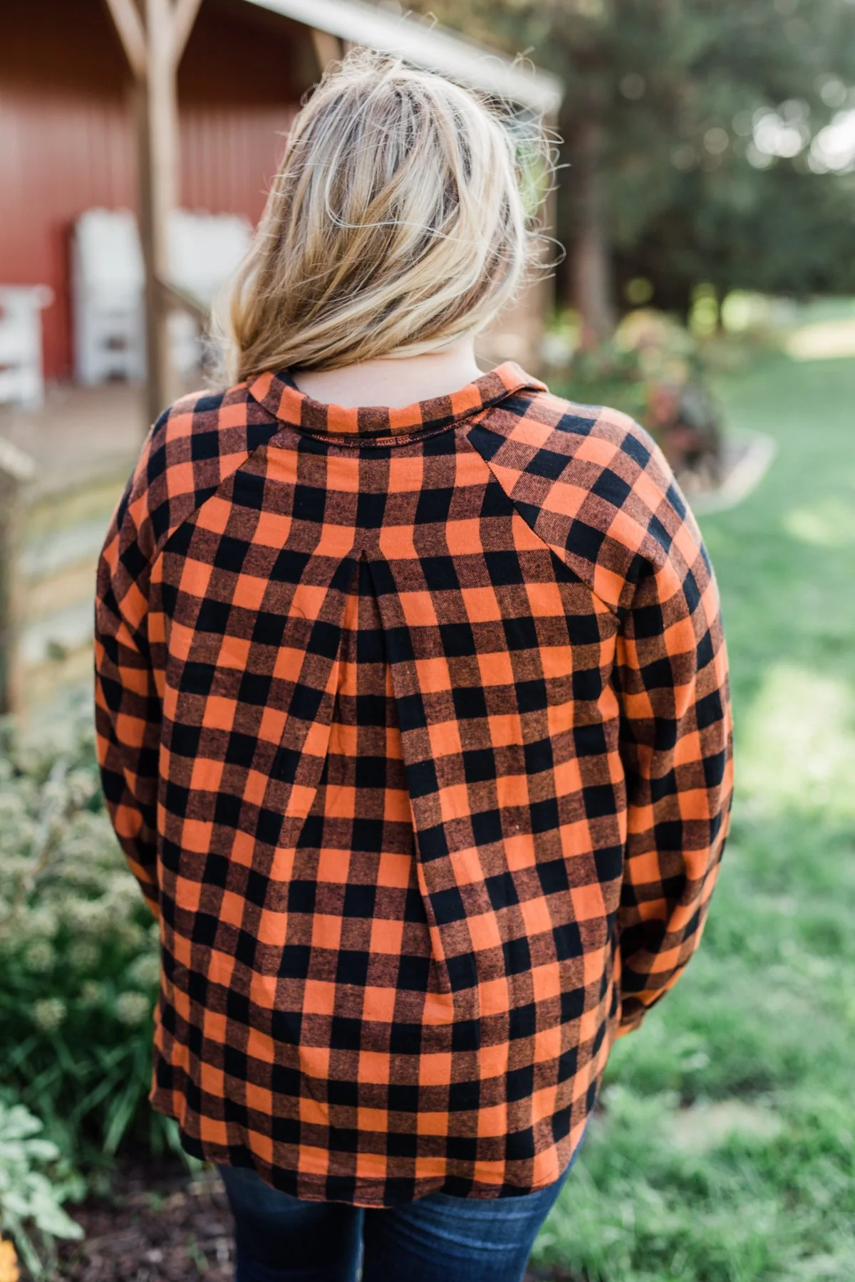 Takes Me Back Front Tie Plaid Top- Burnt Orange - Image 16