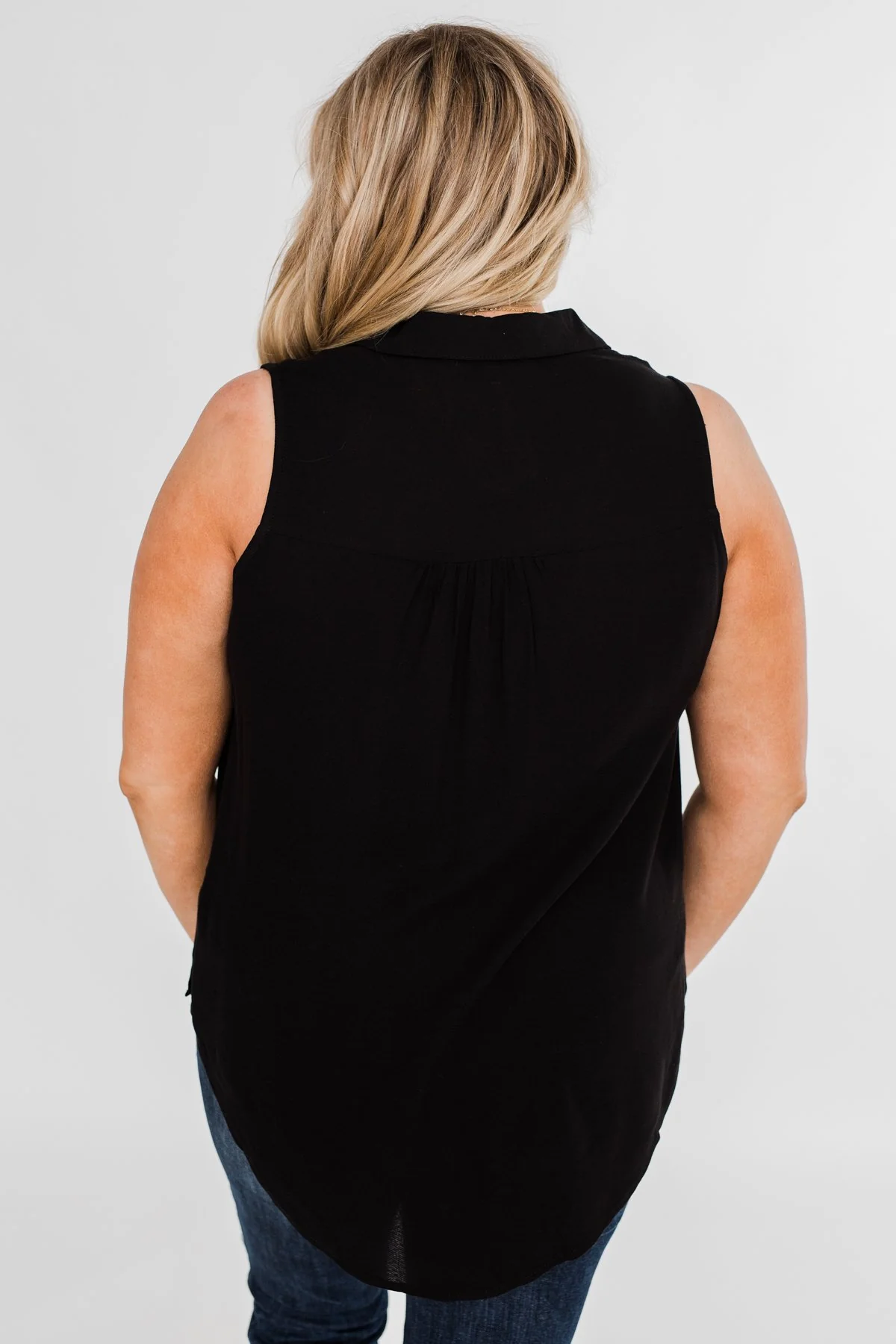Taking Chances Collar Tank Top- Black - Image 11