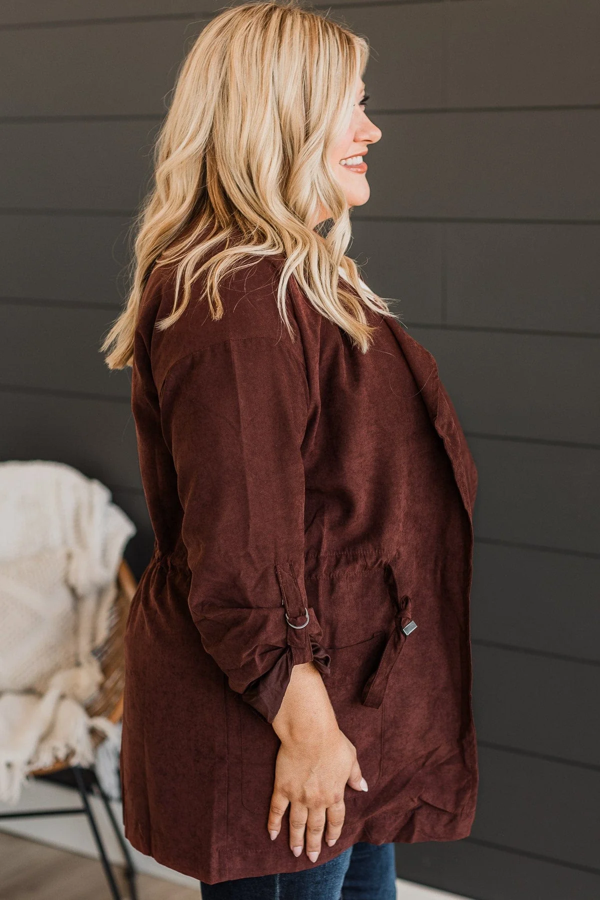 Taking Notes Lightweight Jacket- Chocolate - Image 6